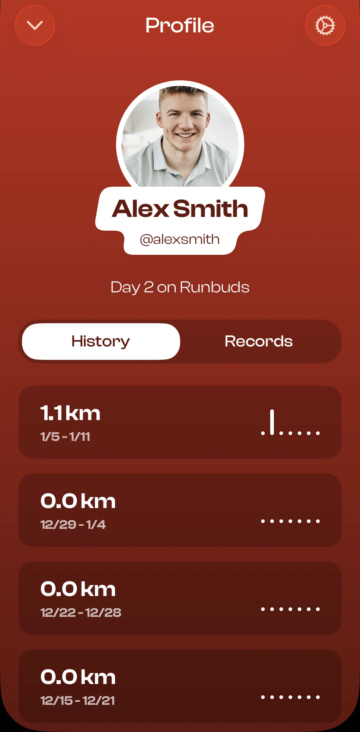 Runbuds Screen screen in the Editing profile flow