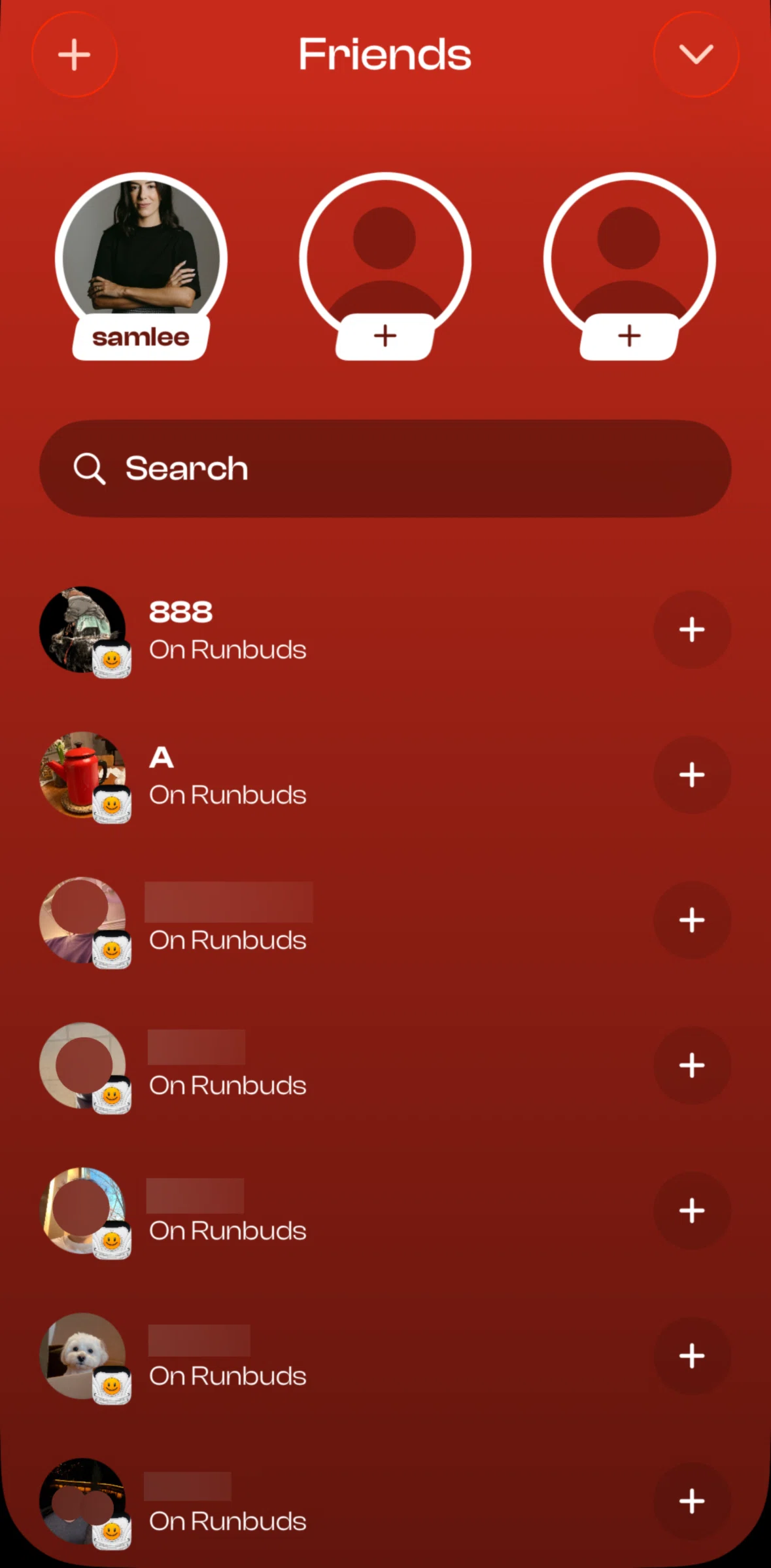 Runbuds Screen screen in the Invite friends flow