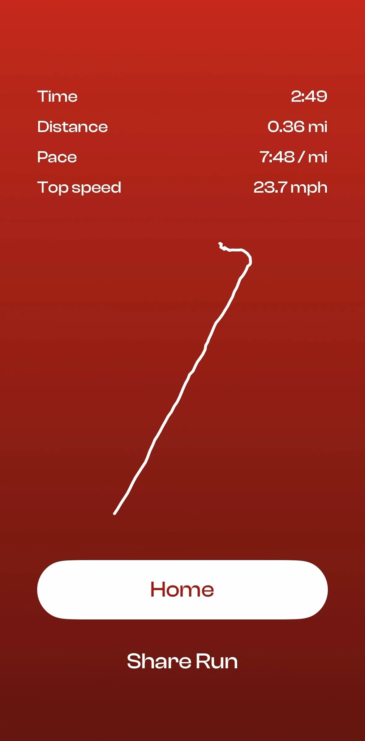 Runbuds Screen screen in the Share a run flow