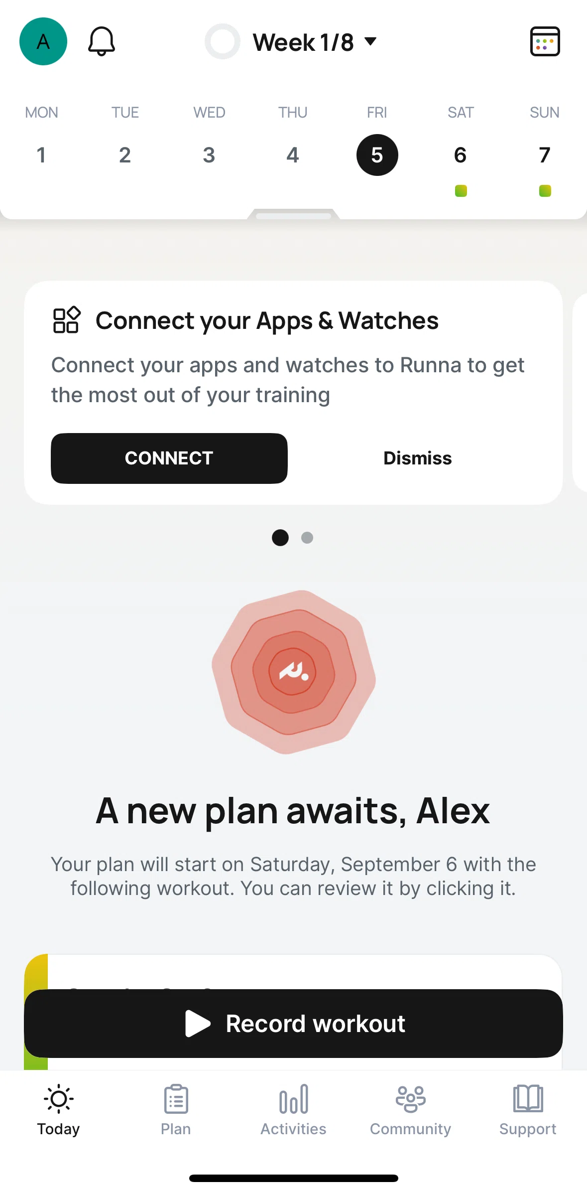 Runna Screen screen in the Account flow