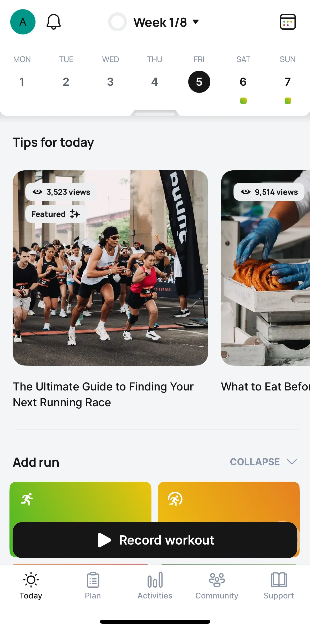 Runna Screen screen in the Article detail flow