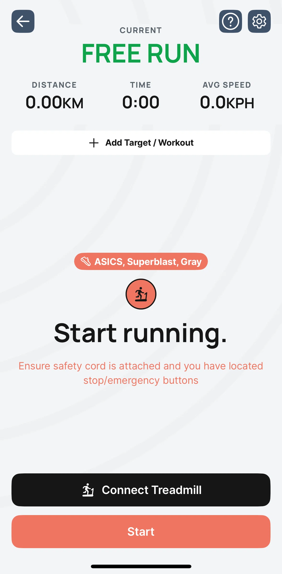 Runna Screen screen in the Connect a treadmill flow
