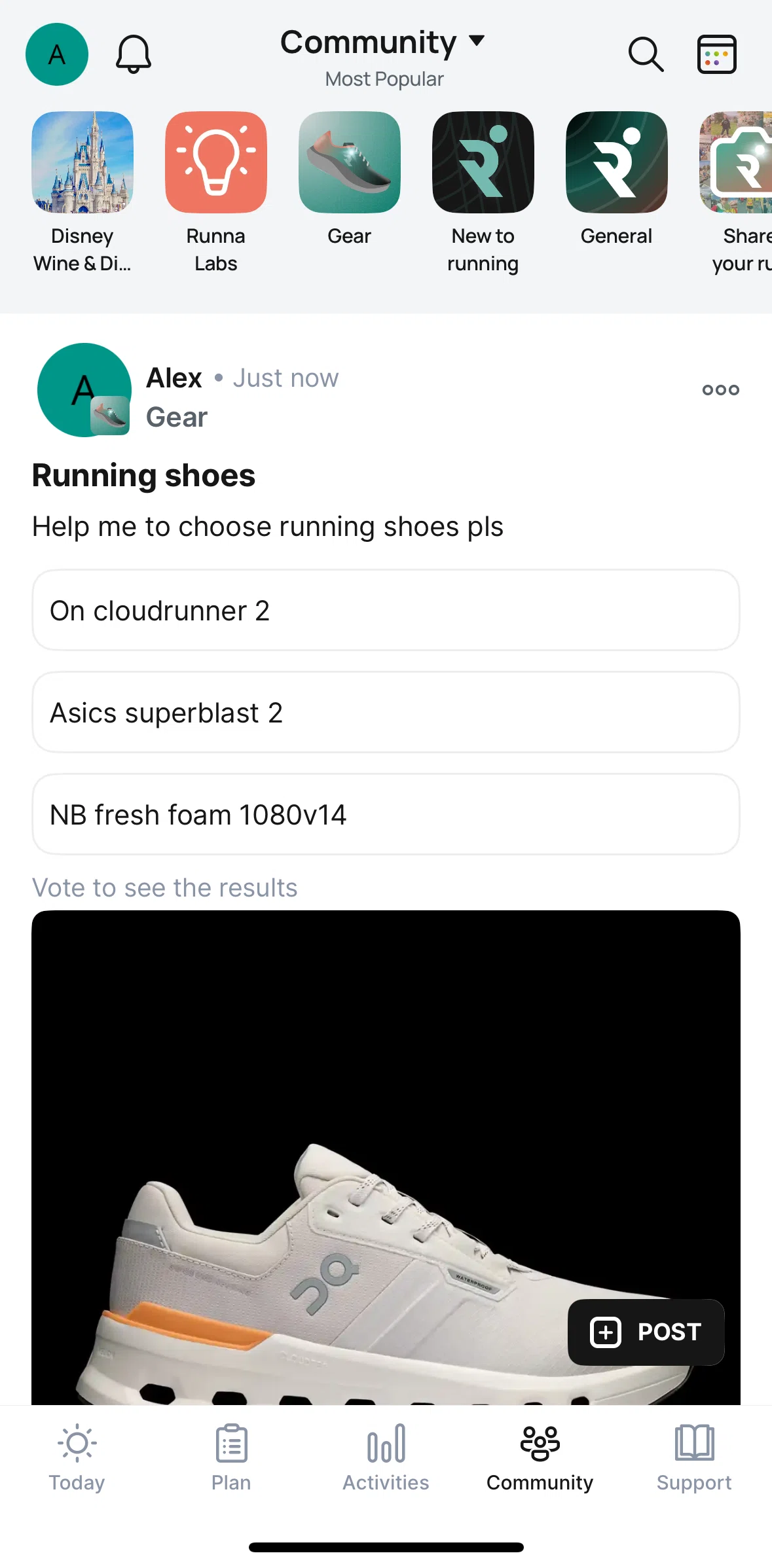 Runna Screen screen in the Deleting a post flow