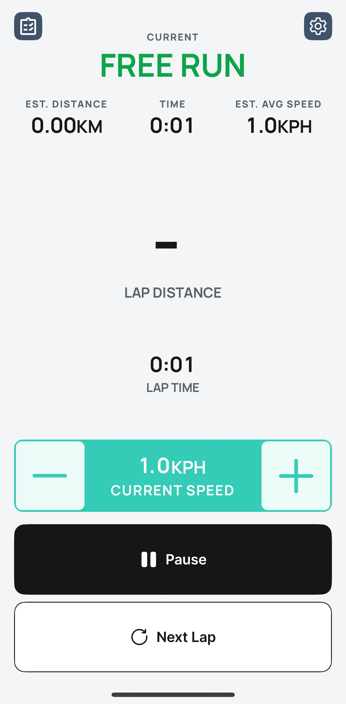 Runna Screen screen in the Laps flow