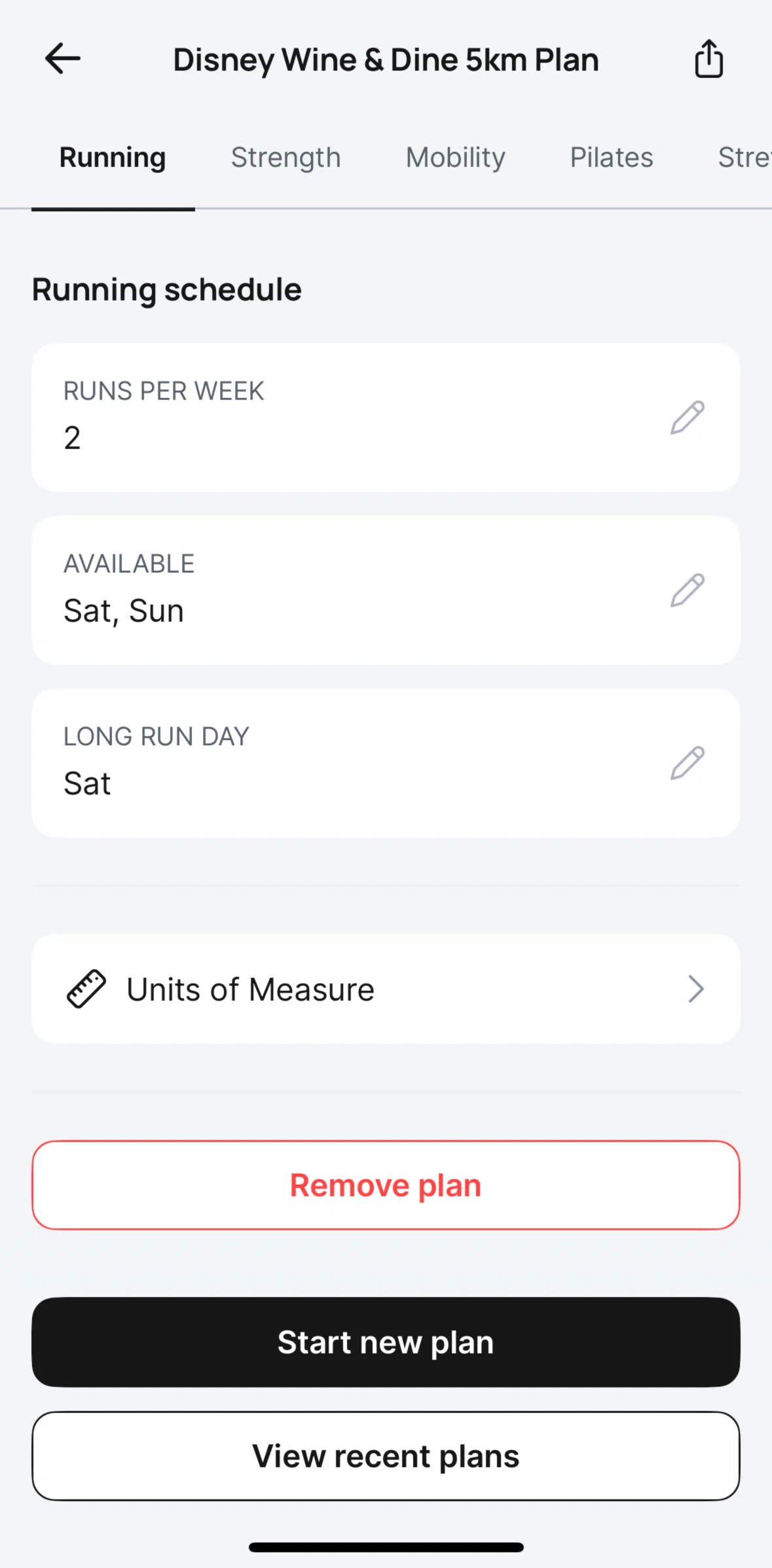 Runna Screen screen in the Removing a plan flow