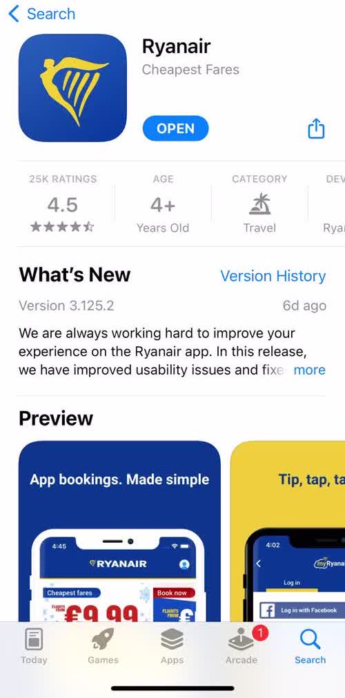 Ryanair Onboarding preview