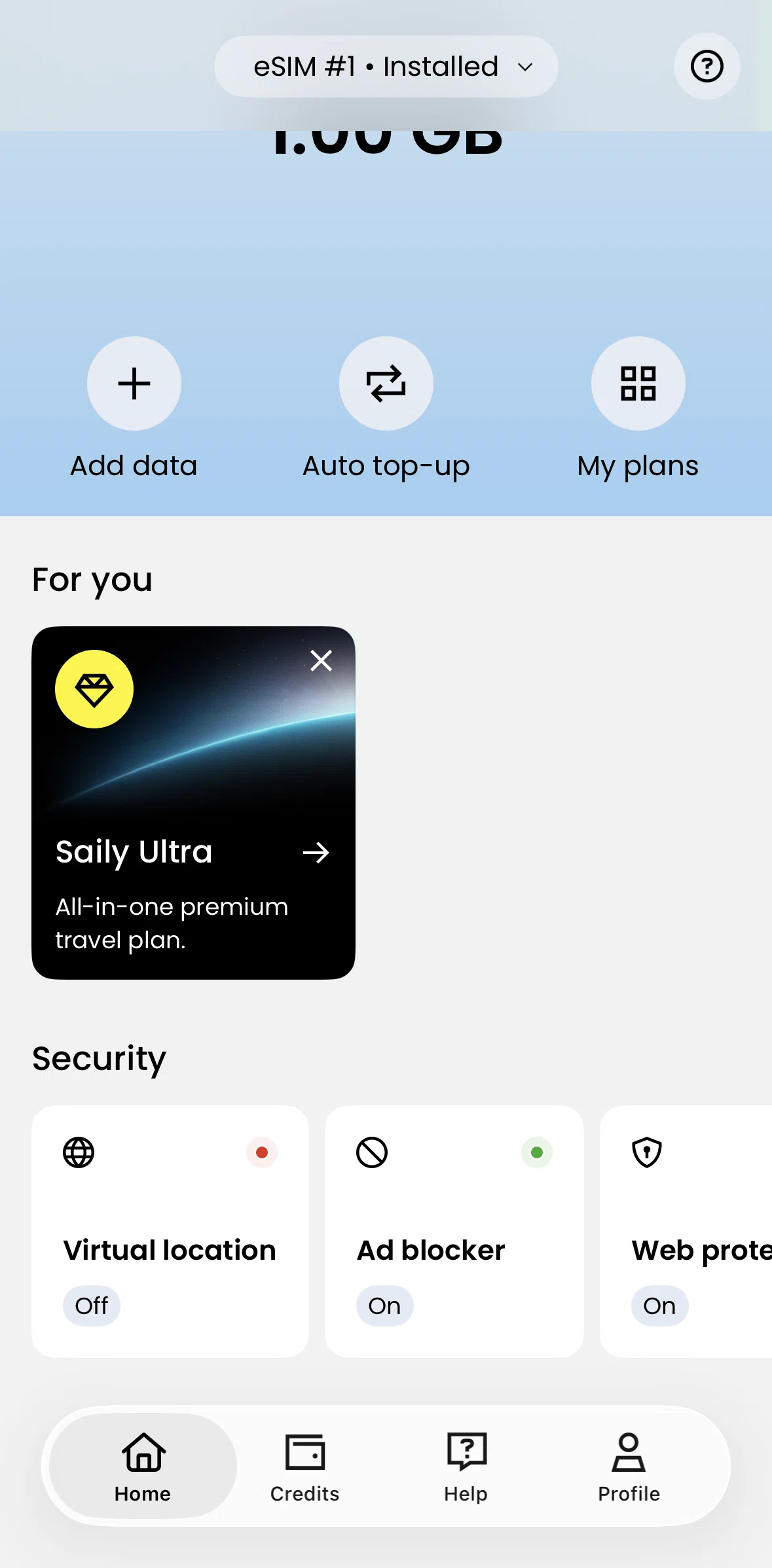 Saily Screen screen in the Changing virtual location flow