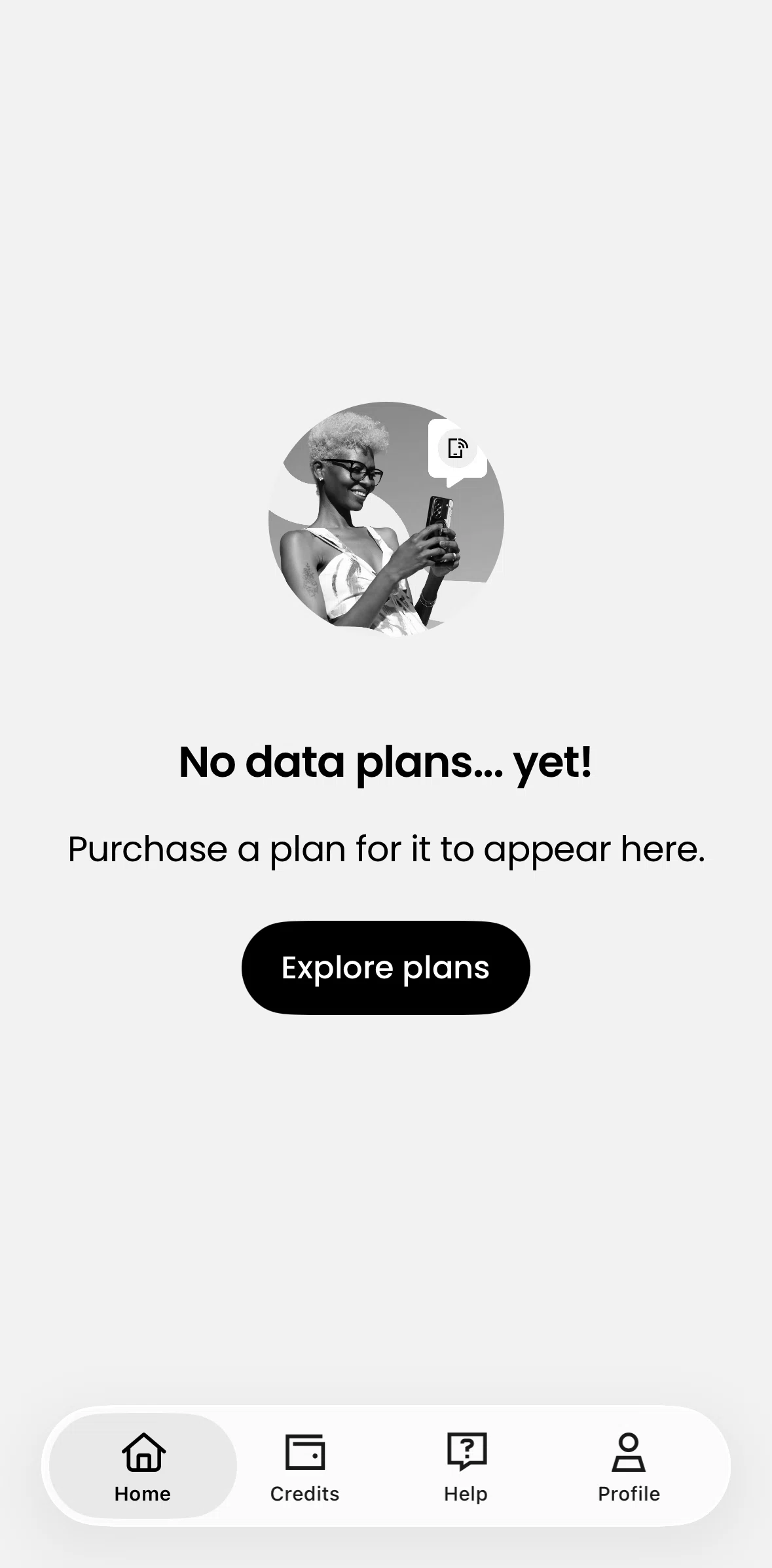 Saily Screen screen in the Data plans flow