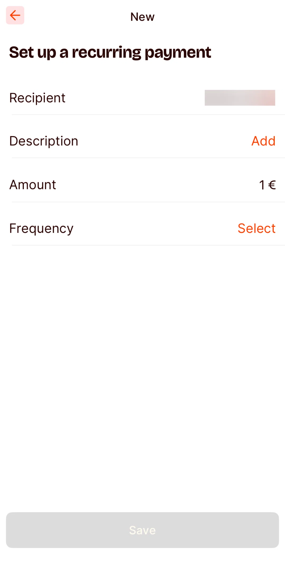 Satispay Screen screen in the Adding a description flow