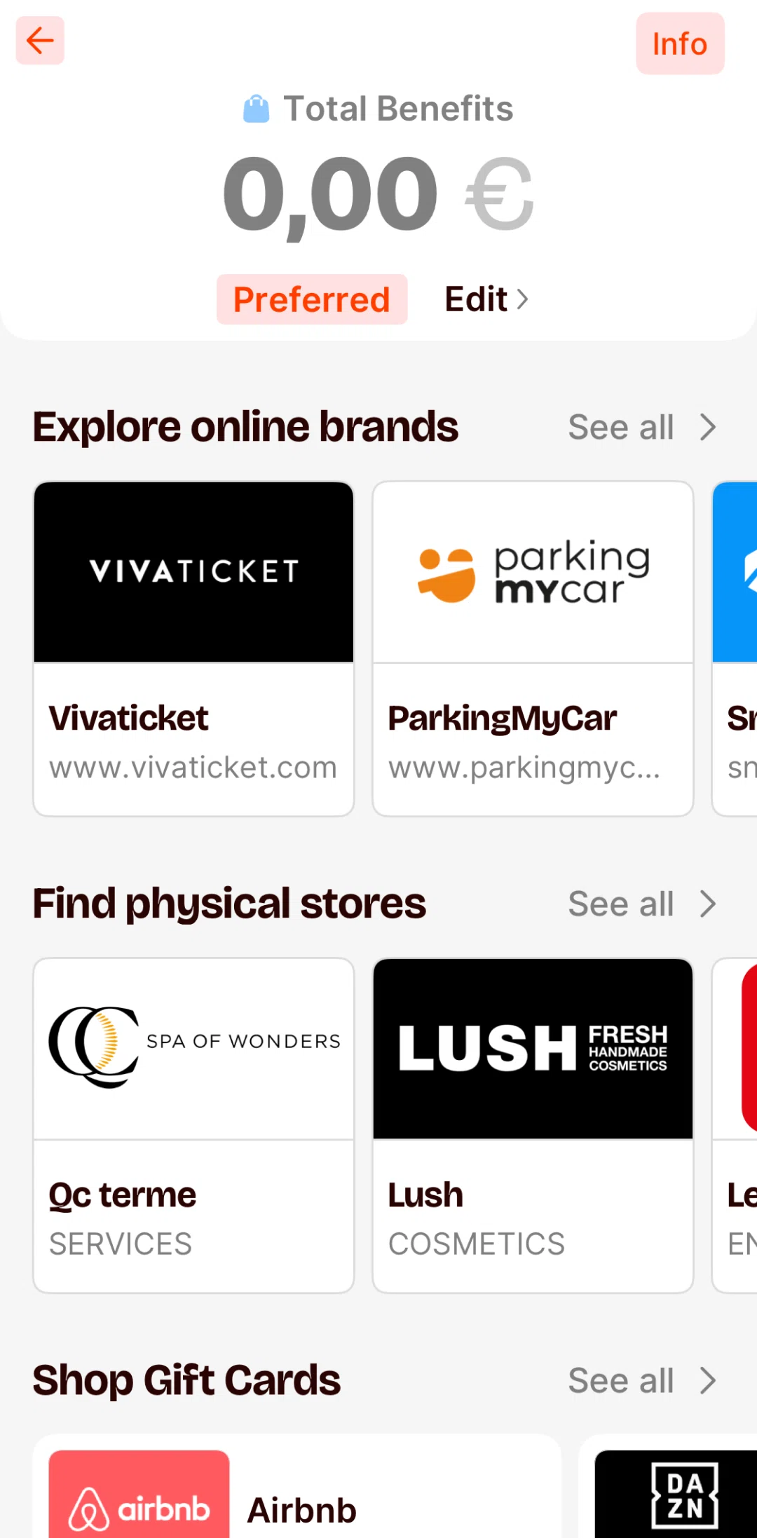 Satispay Screen screen in the Brands flow