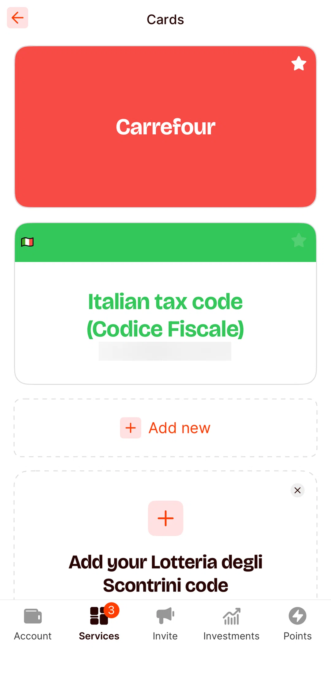 Satispay Screen screen in the Card detail (QR code) flow