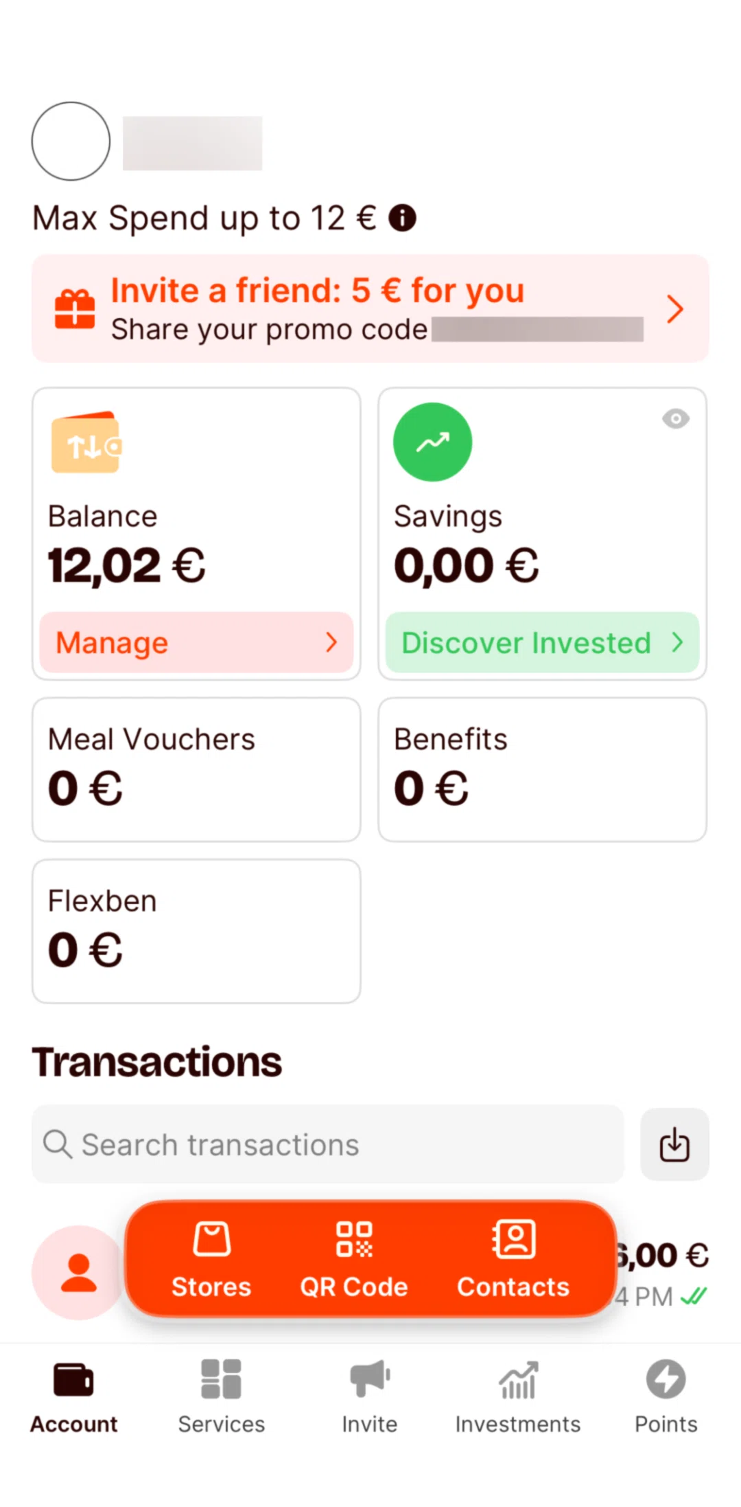 Satispay Screen screen in the QR code flow