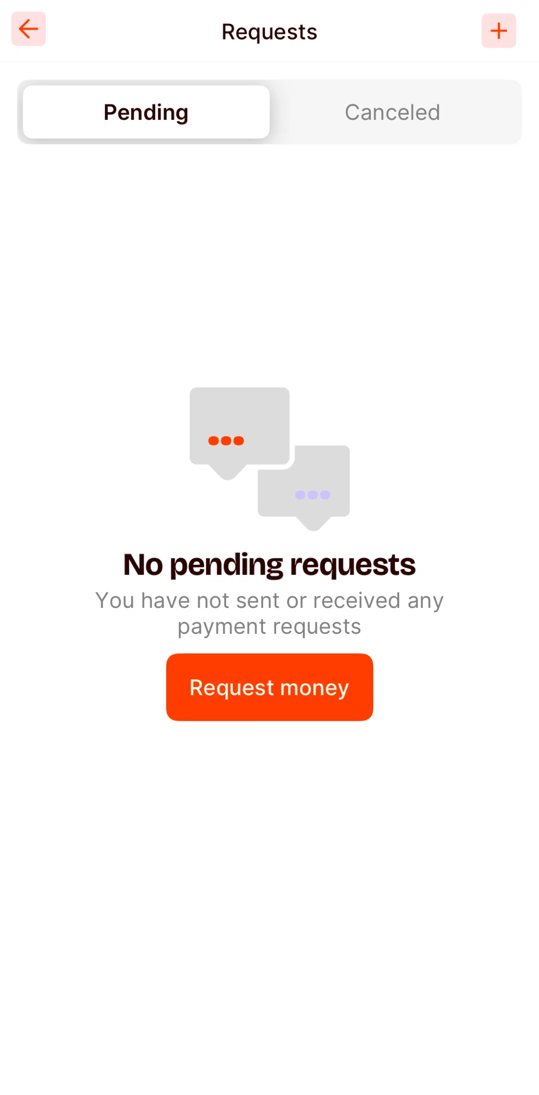 Satispay Screen screen in the Requesting money flow