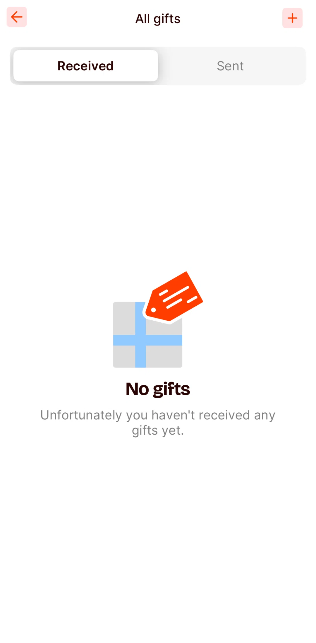 Satispay Screen screen in the Sending a gift flow