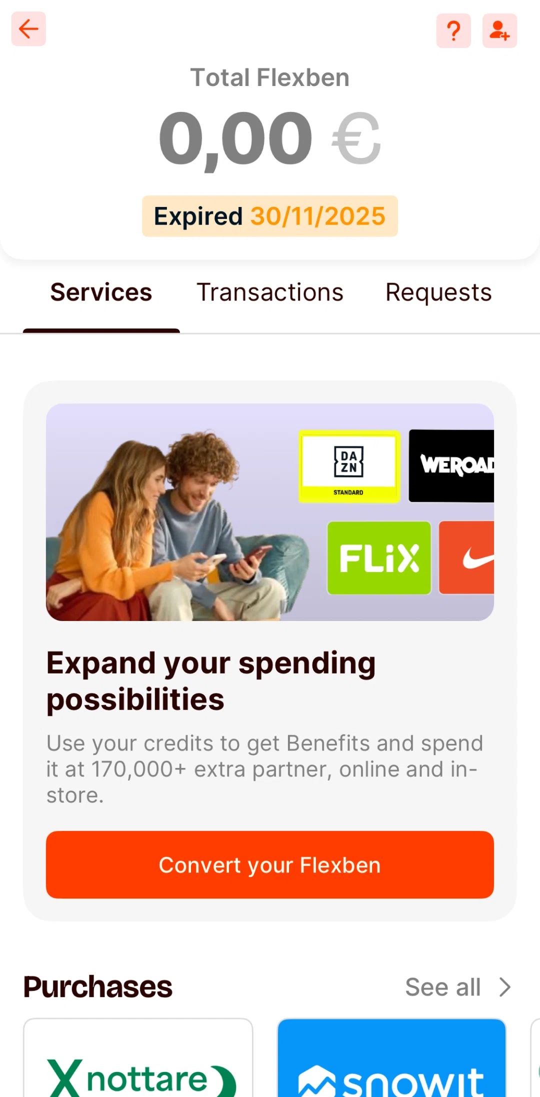 Satispay Screen screen in the Services (Flexben) flow