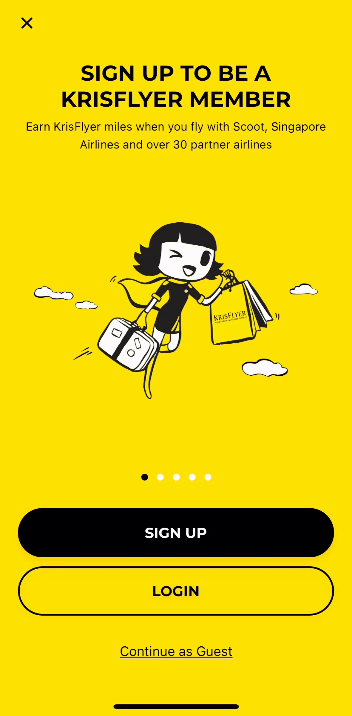 Scoot Screen screen in the Logging in flow