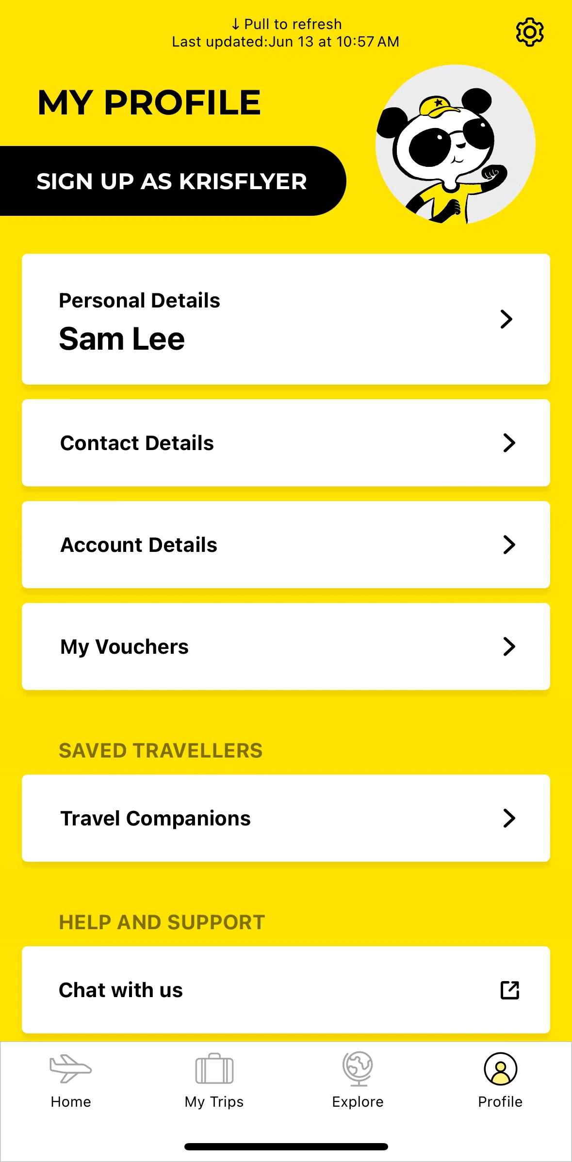 Scoot Screen screen in the Settings flow