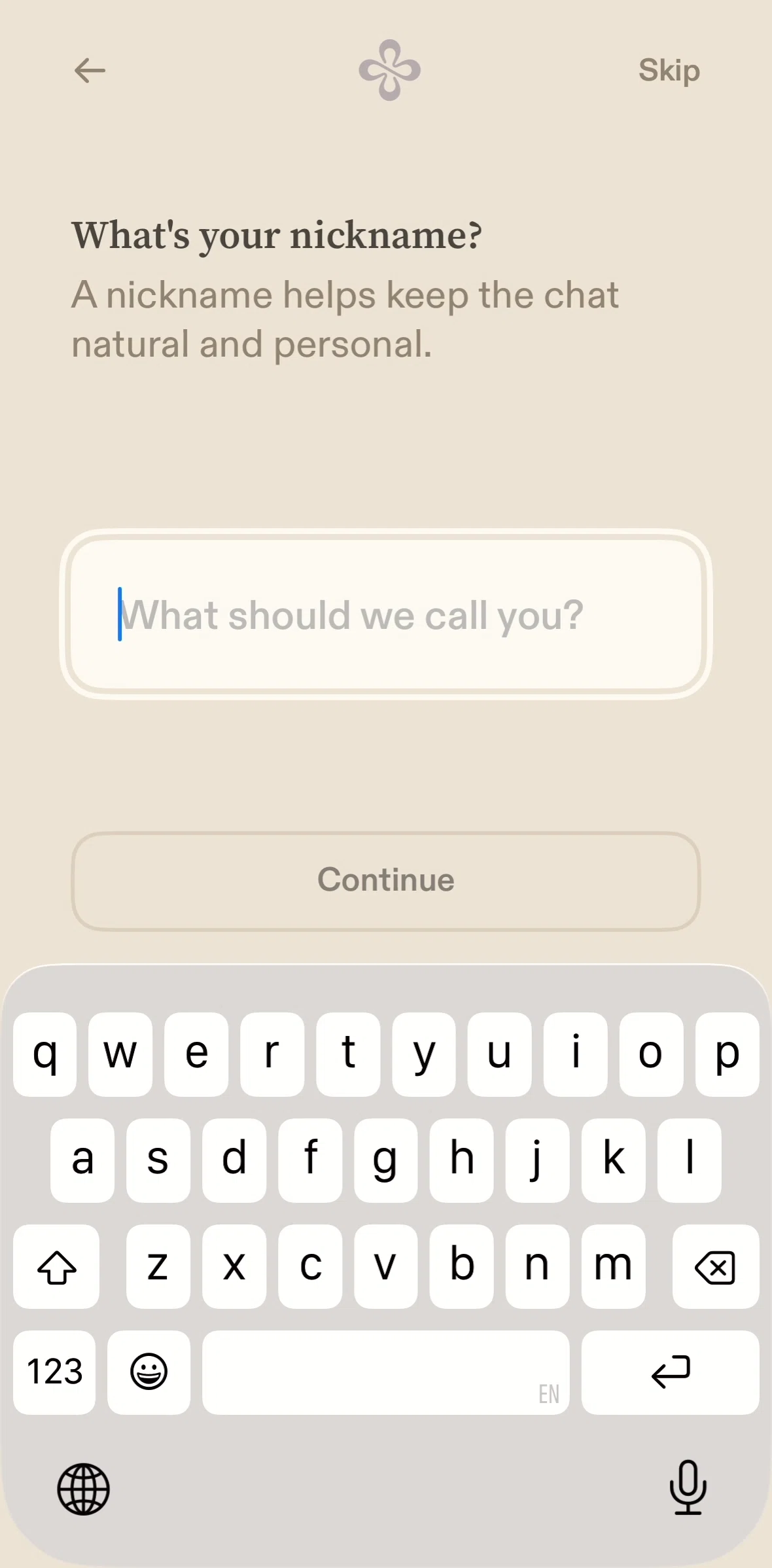 Sesame Screen screen in the Completing account setup flow