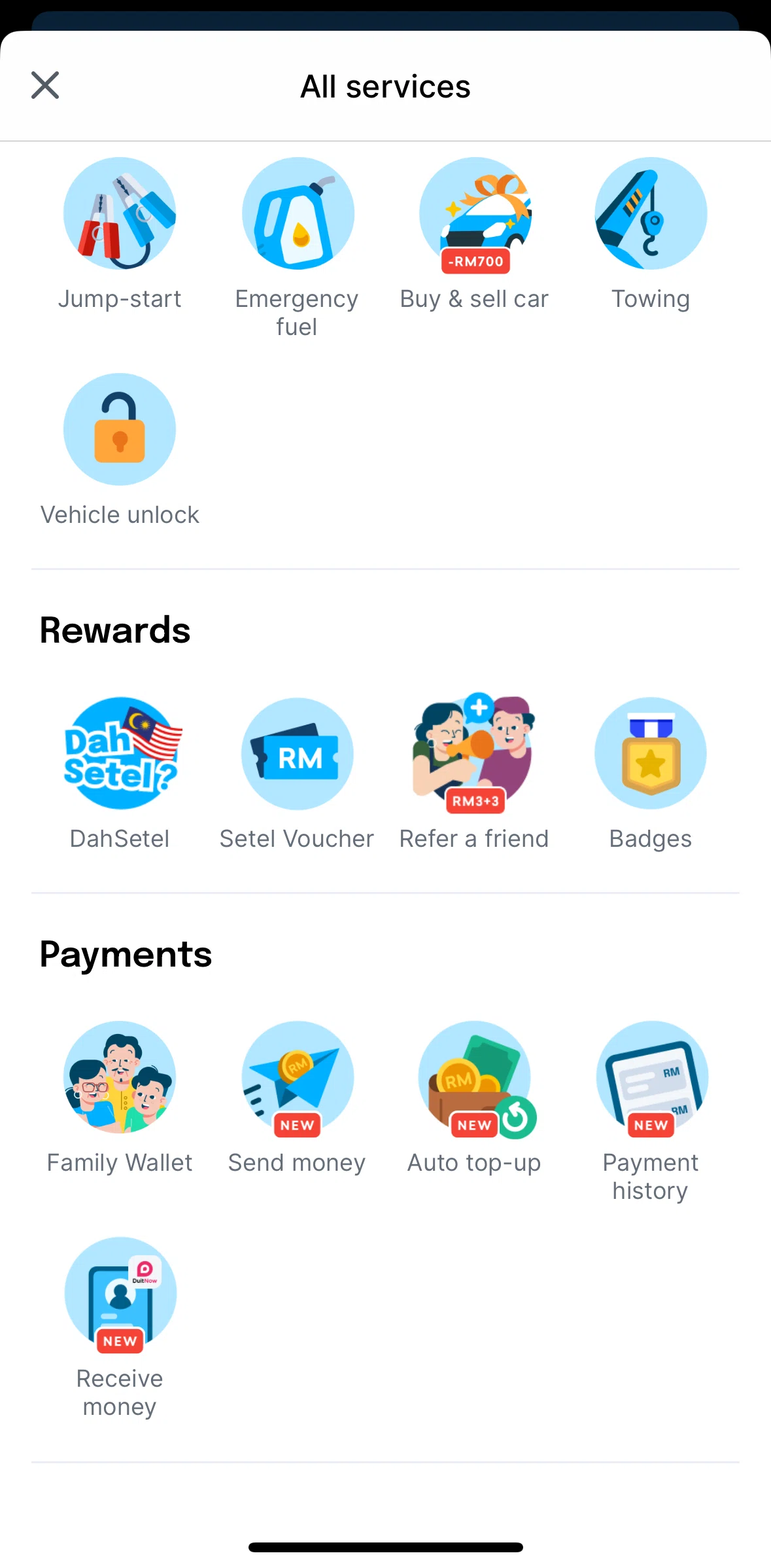 Setel Screen screen in the DahSetel rewards flow