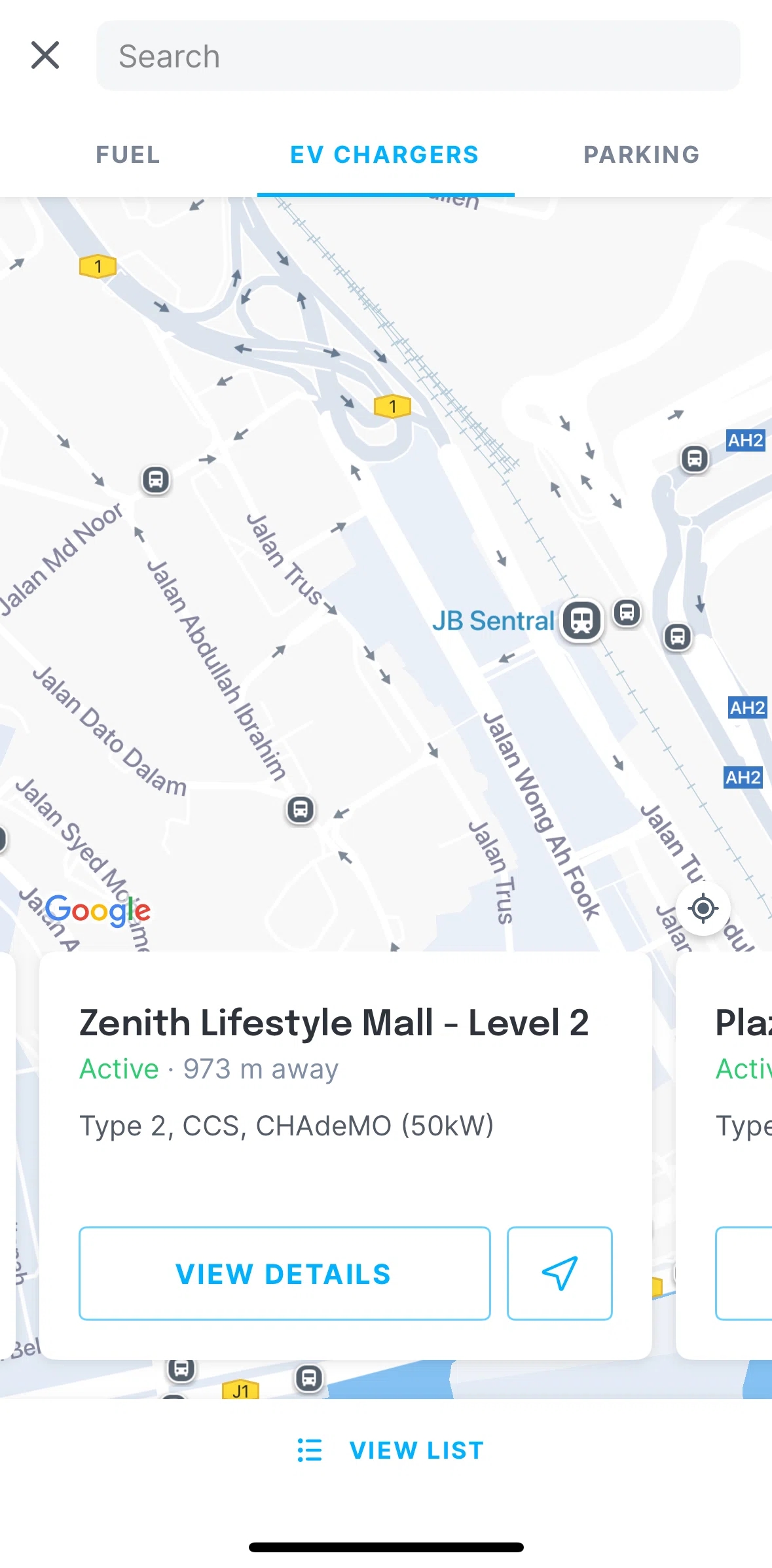 Setel Screen screen in the Location detail flow