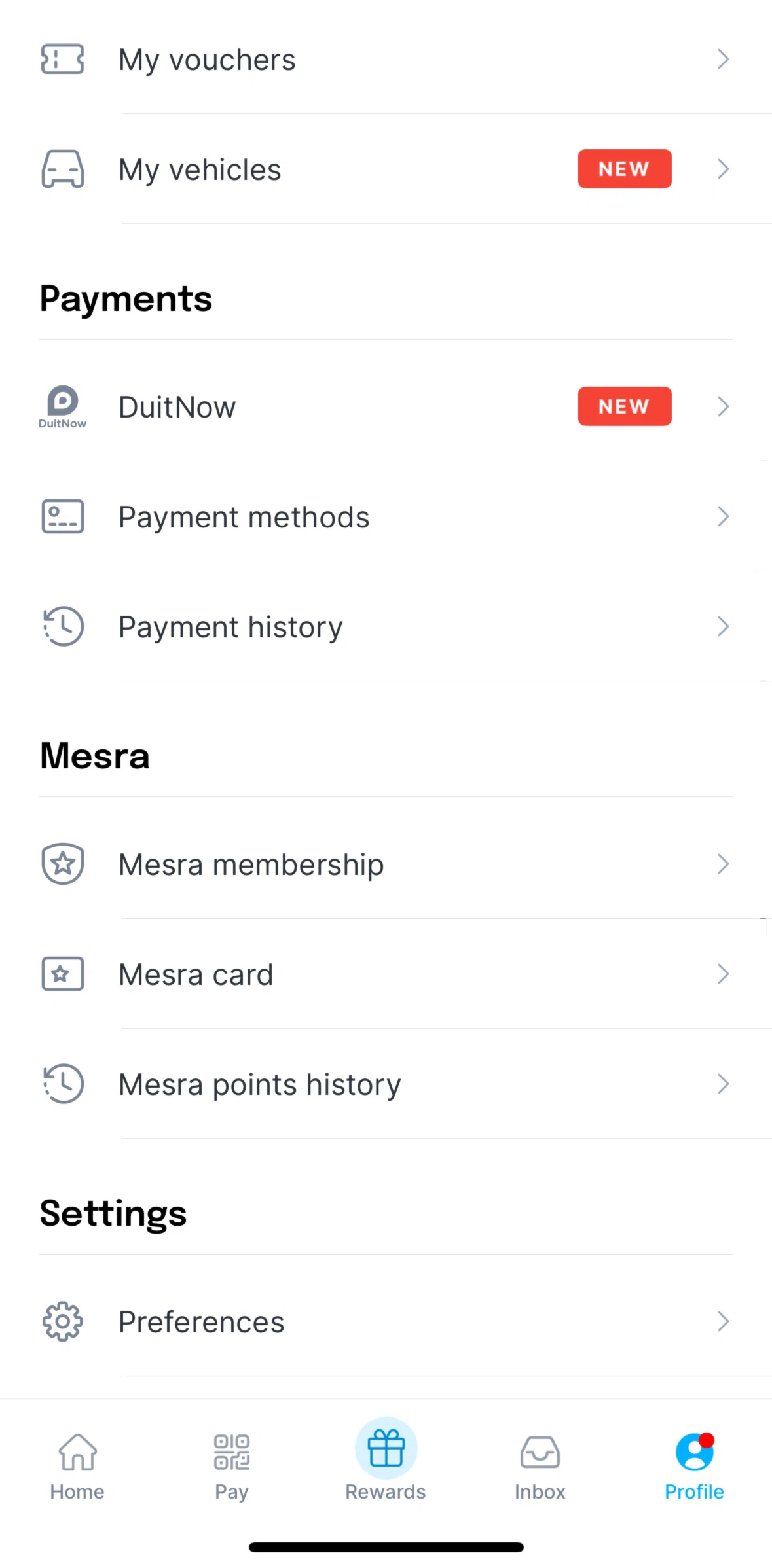 Setel Screen screen in the Payment methods flow