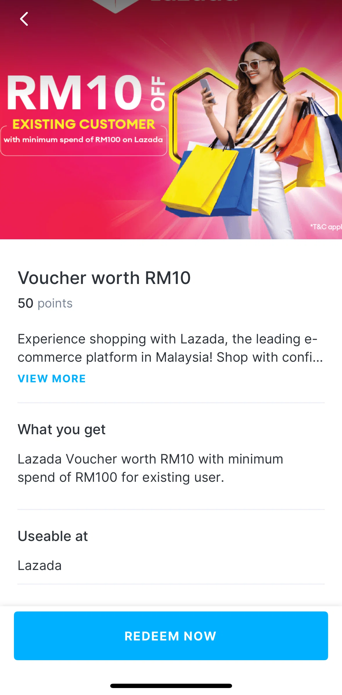 Setel Screen screen in the Redeeming a voucher flow