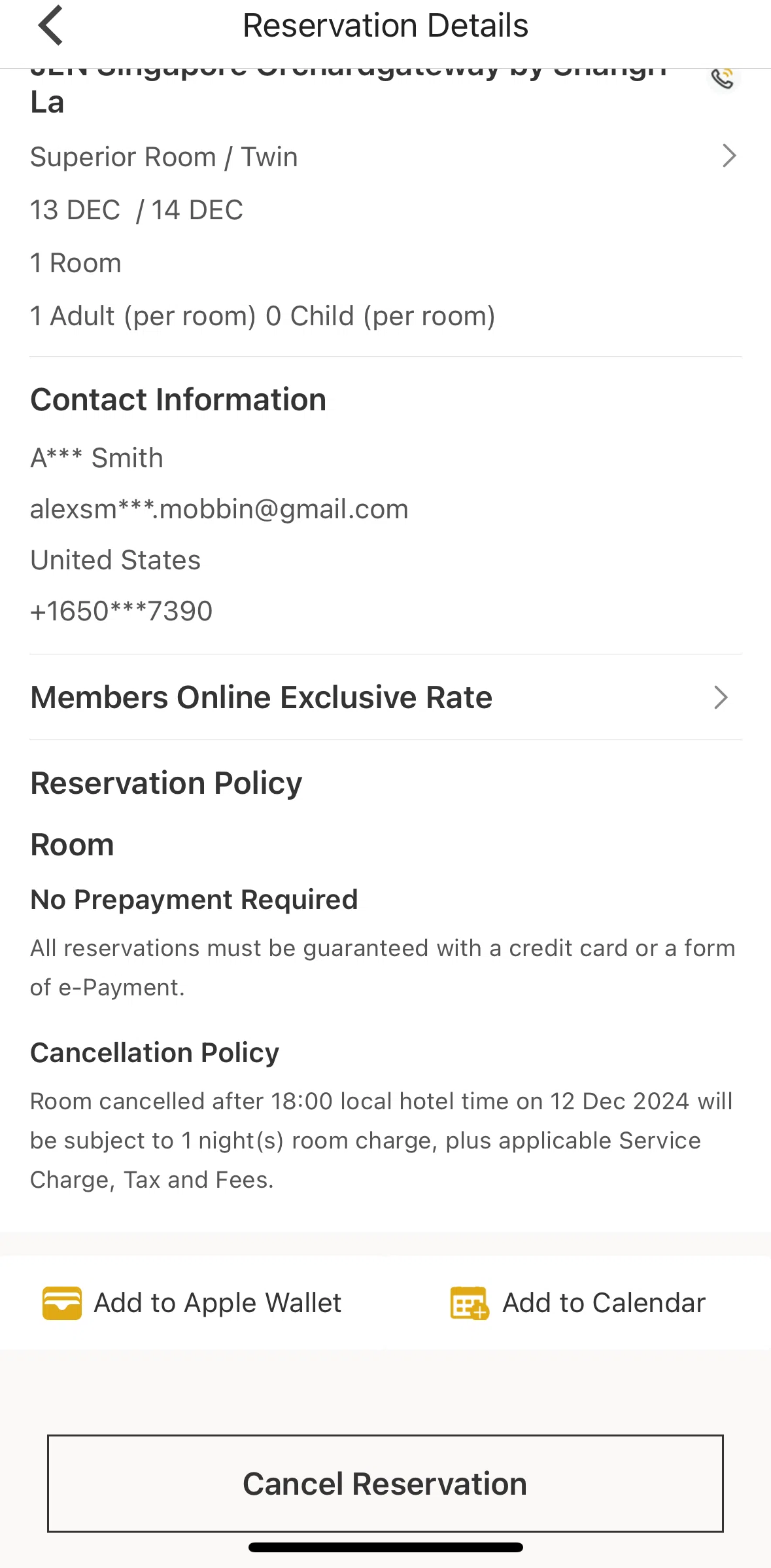 Shangri-La Circle Screen screen in the Canceling a reservation flow