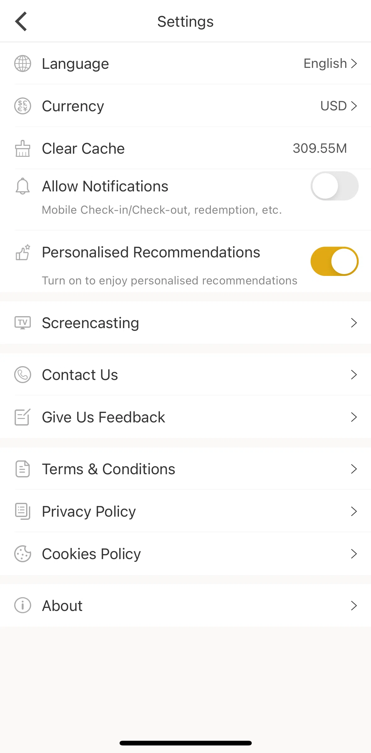 Shangri-La Circle Screen screen in the Clearing cache flow