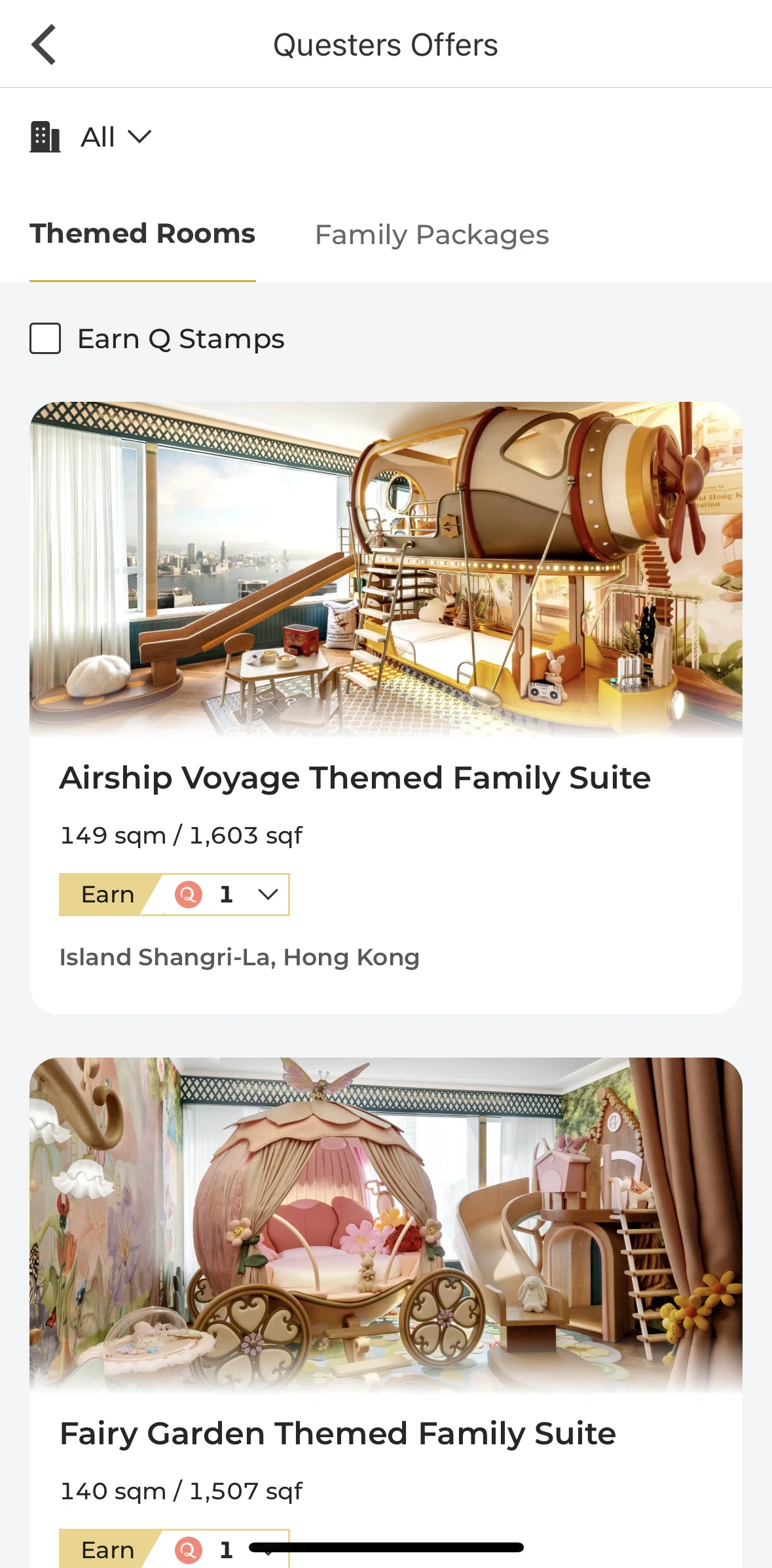 Shangri-La Circle Screen screen in the Filtering hotel location flow