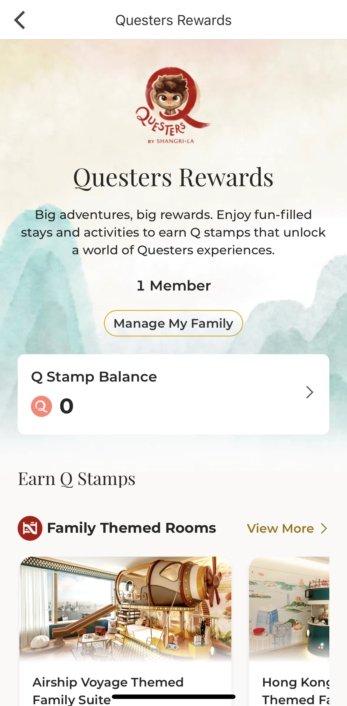 Shangri-La Circle Screen screen in the My family flow