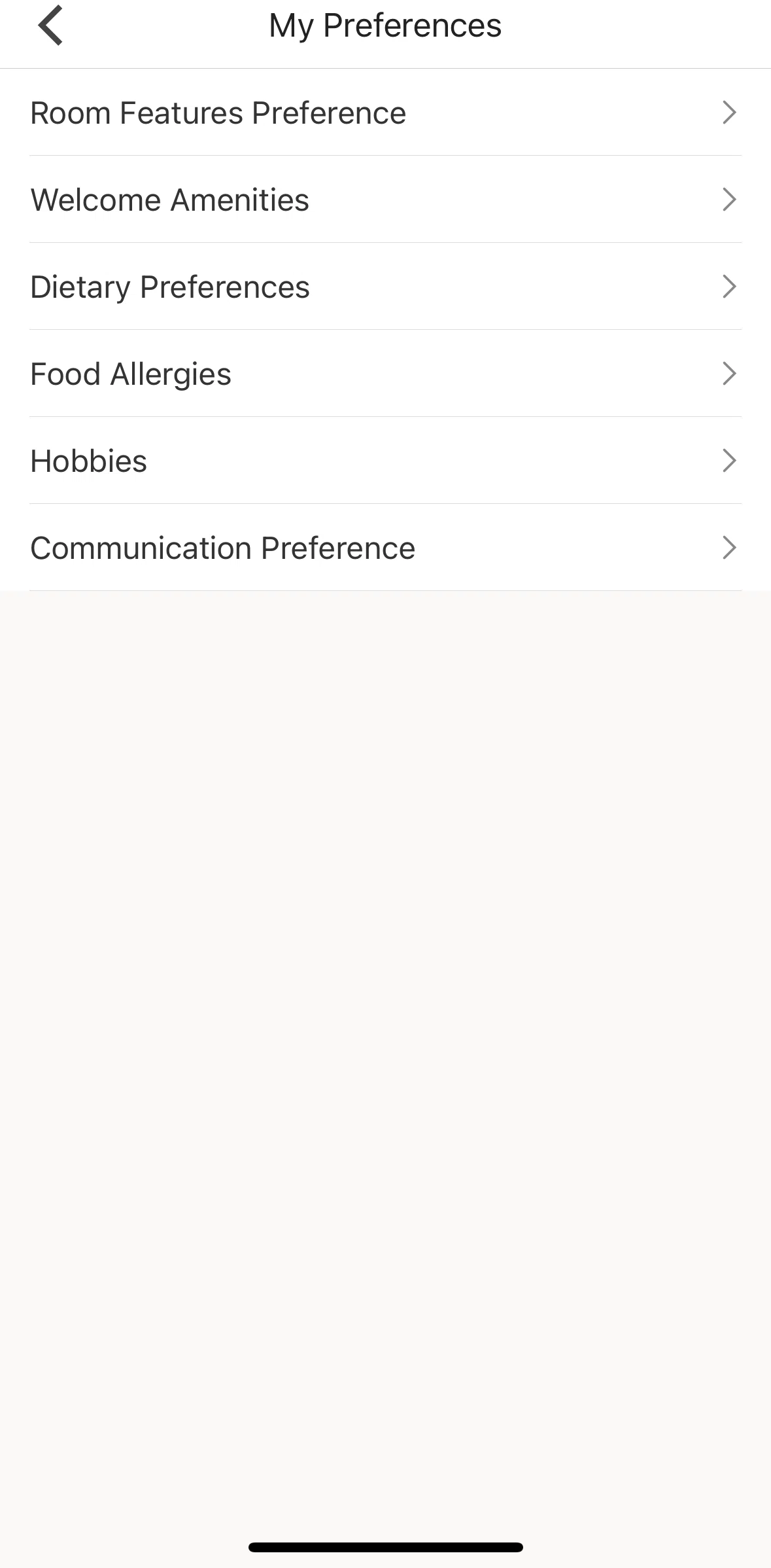 Shangri-La Circle Screen screen in the Setting room preferences flow