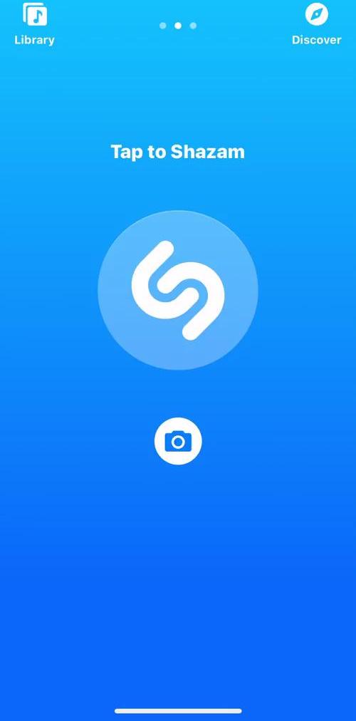 Shazam Home screen in the Music Recognition flow