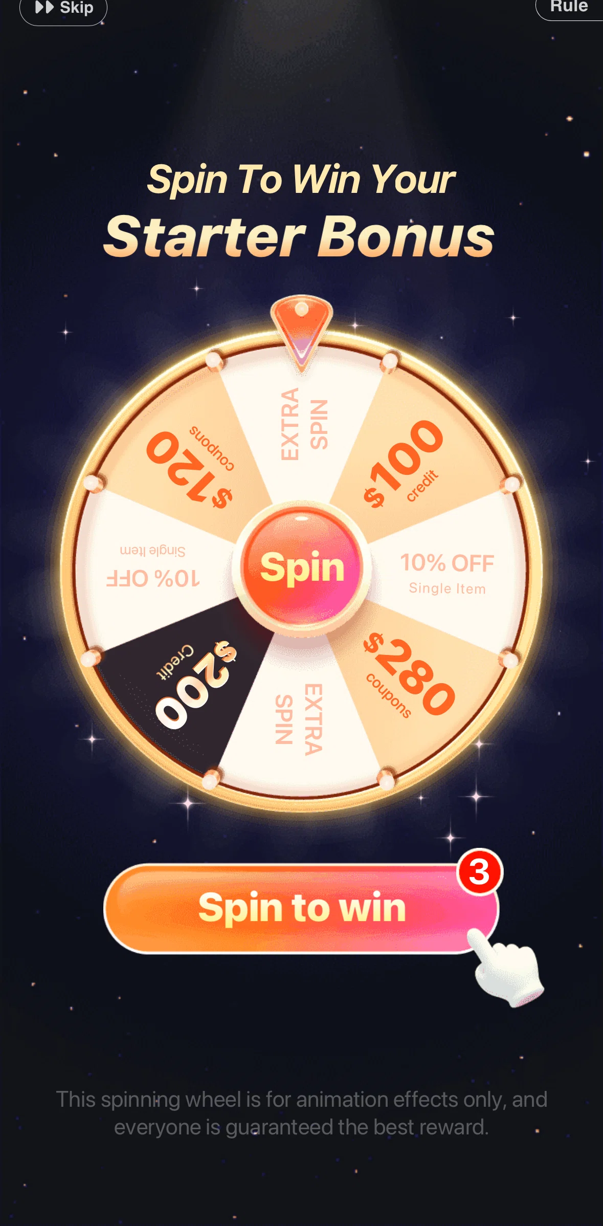 SHEIN Screen screen in the Event rules flow