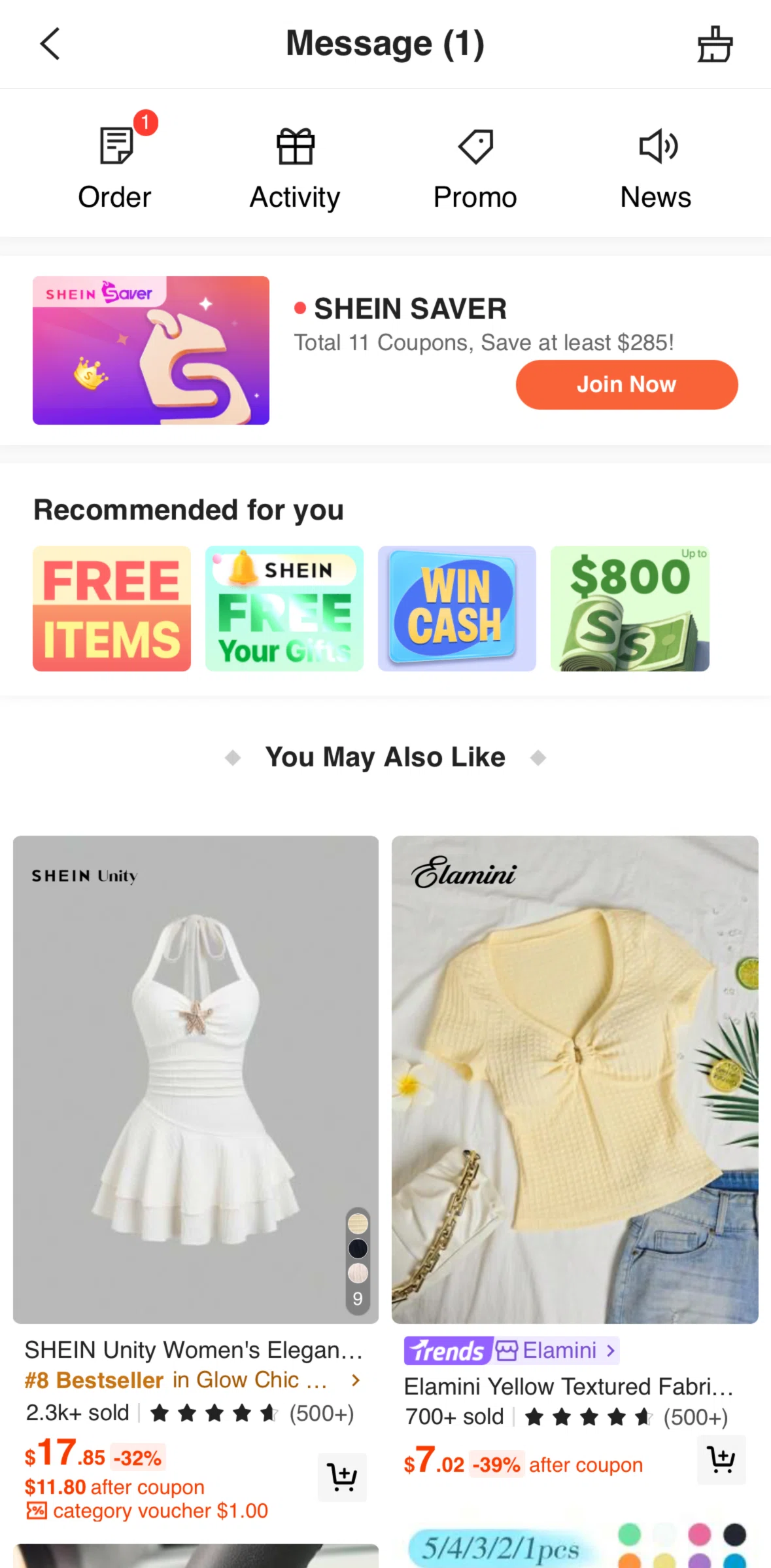 SHEIN Screen screen in the Join Shein club flow