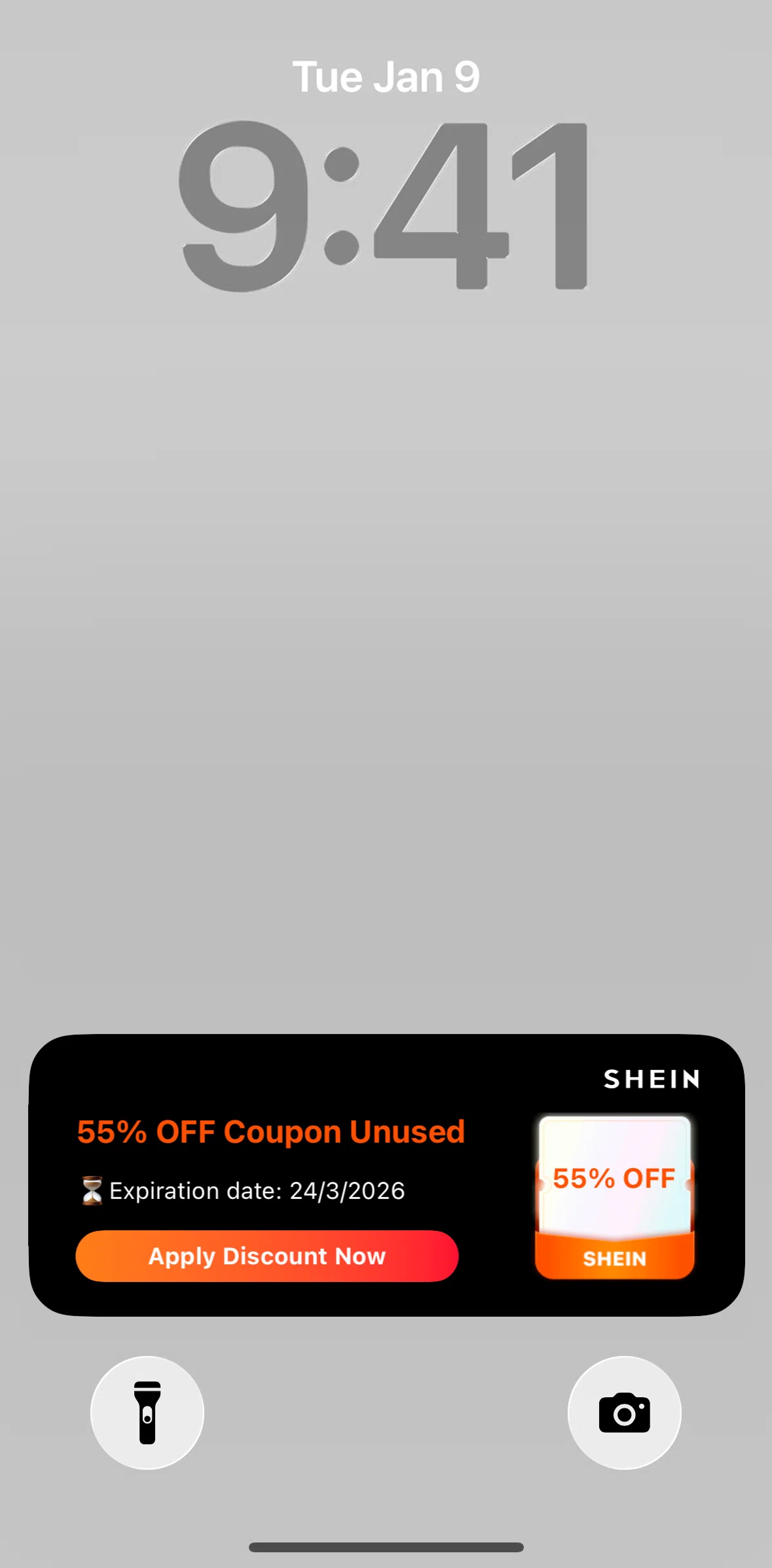 SHEIN Screen screen in the Live Activities flow