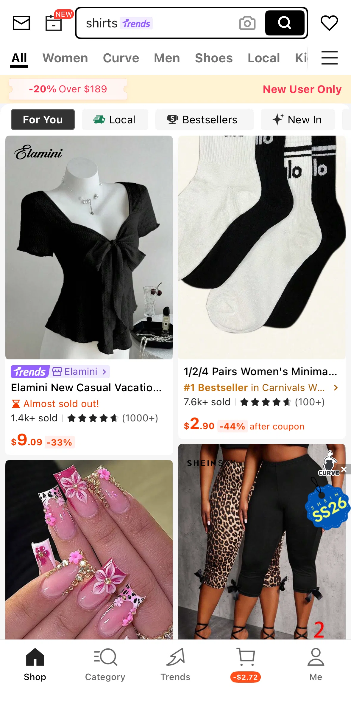 SHEIN Screen screen in the Product detail flow