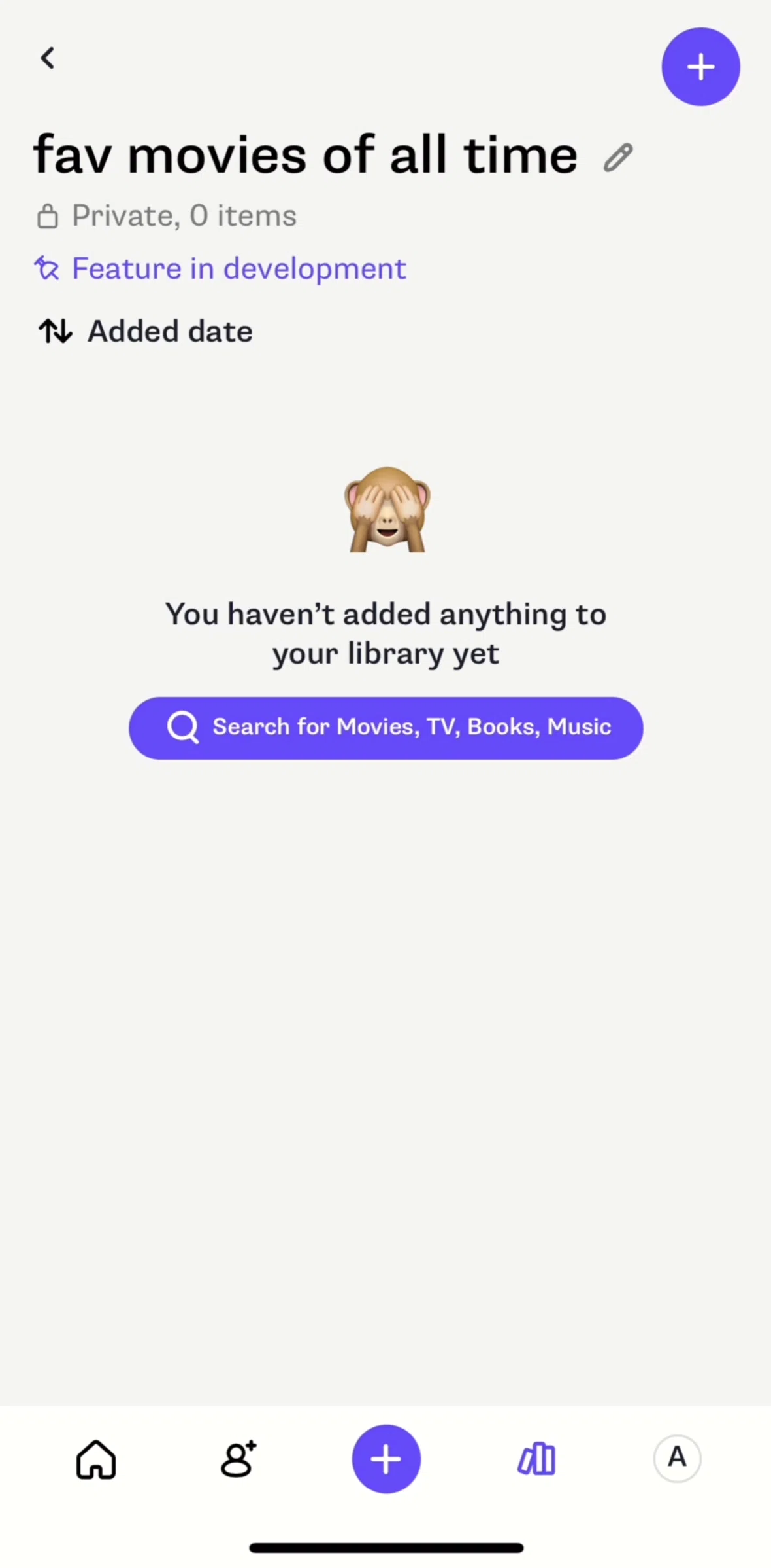 Shelf Screen screen in the Adding items to collection flow