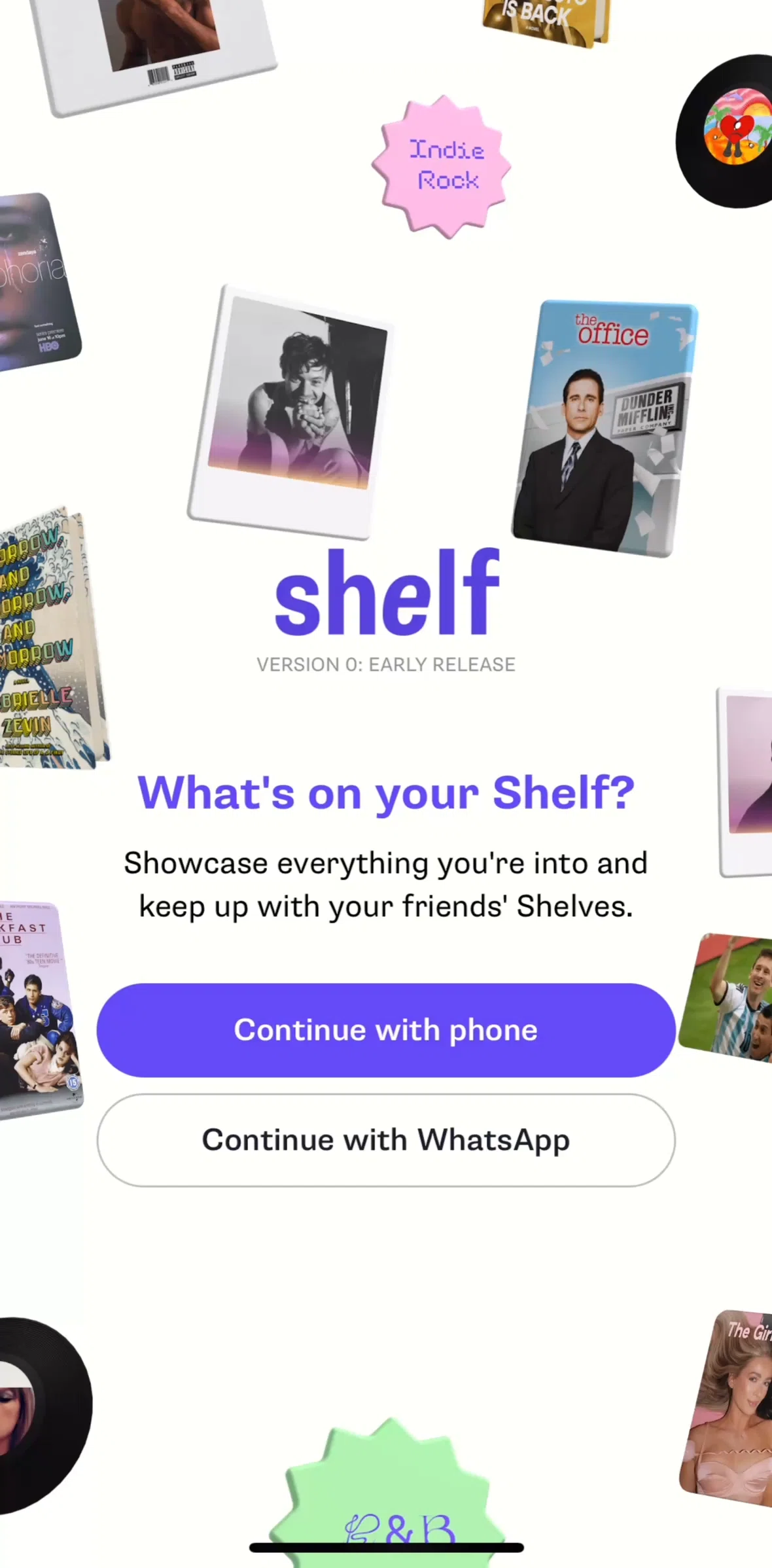 Shelf Screen screen in the Logging in flow