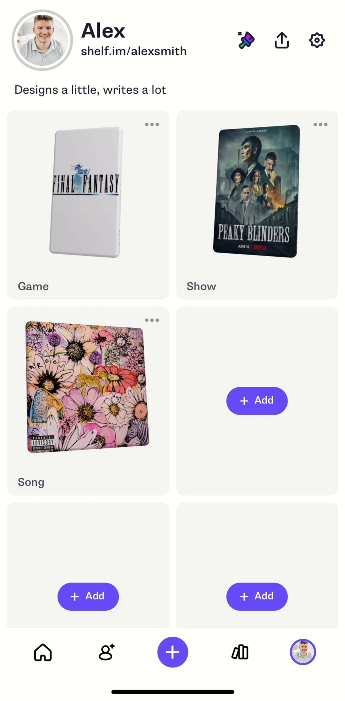 Shelf Screen screen in the Share a Shelf flow