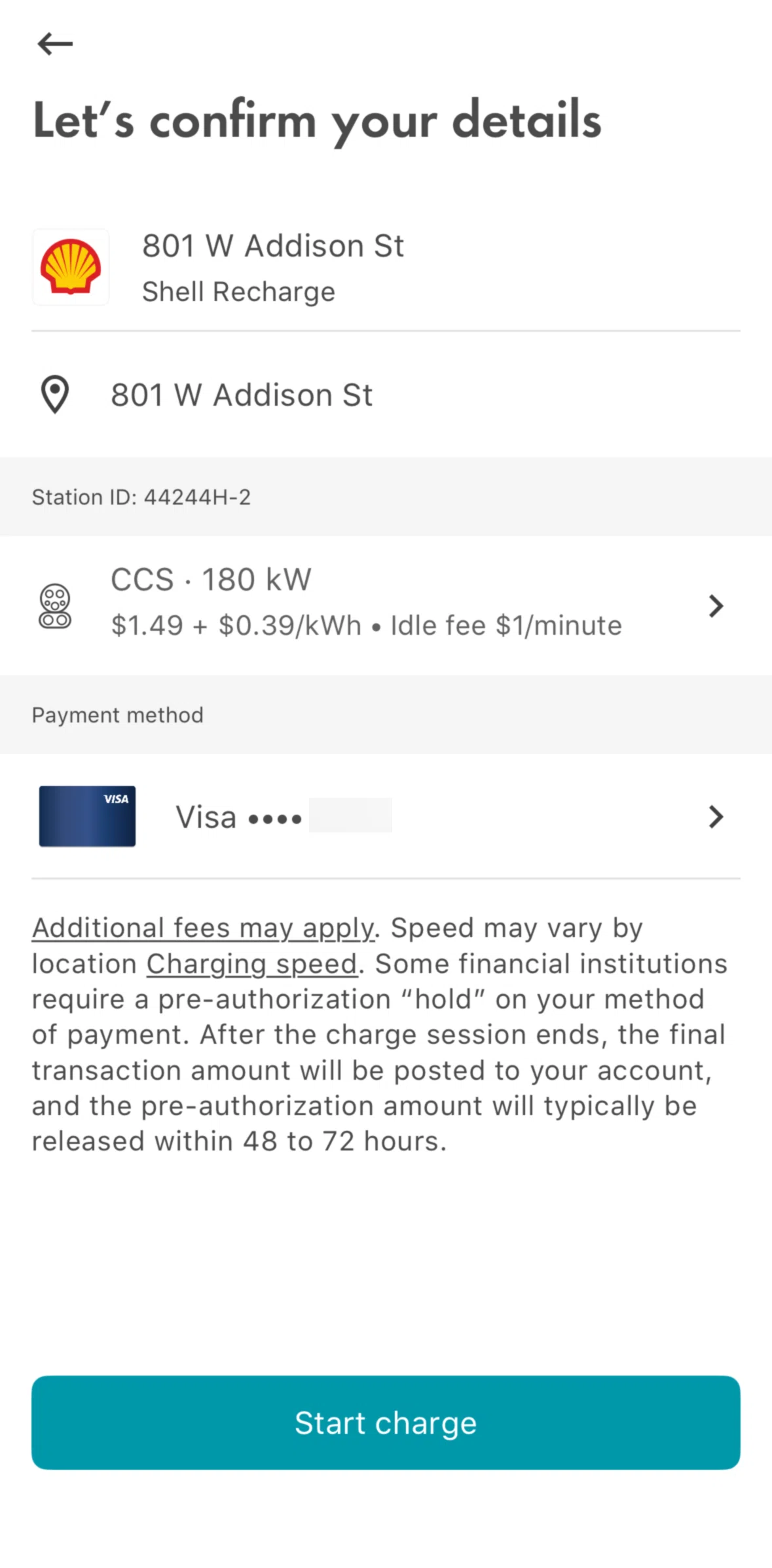 Shell Screen screen in the Pricing flow