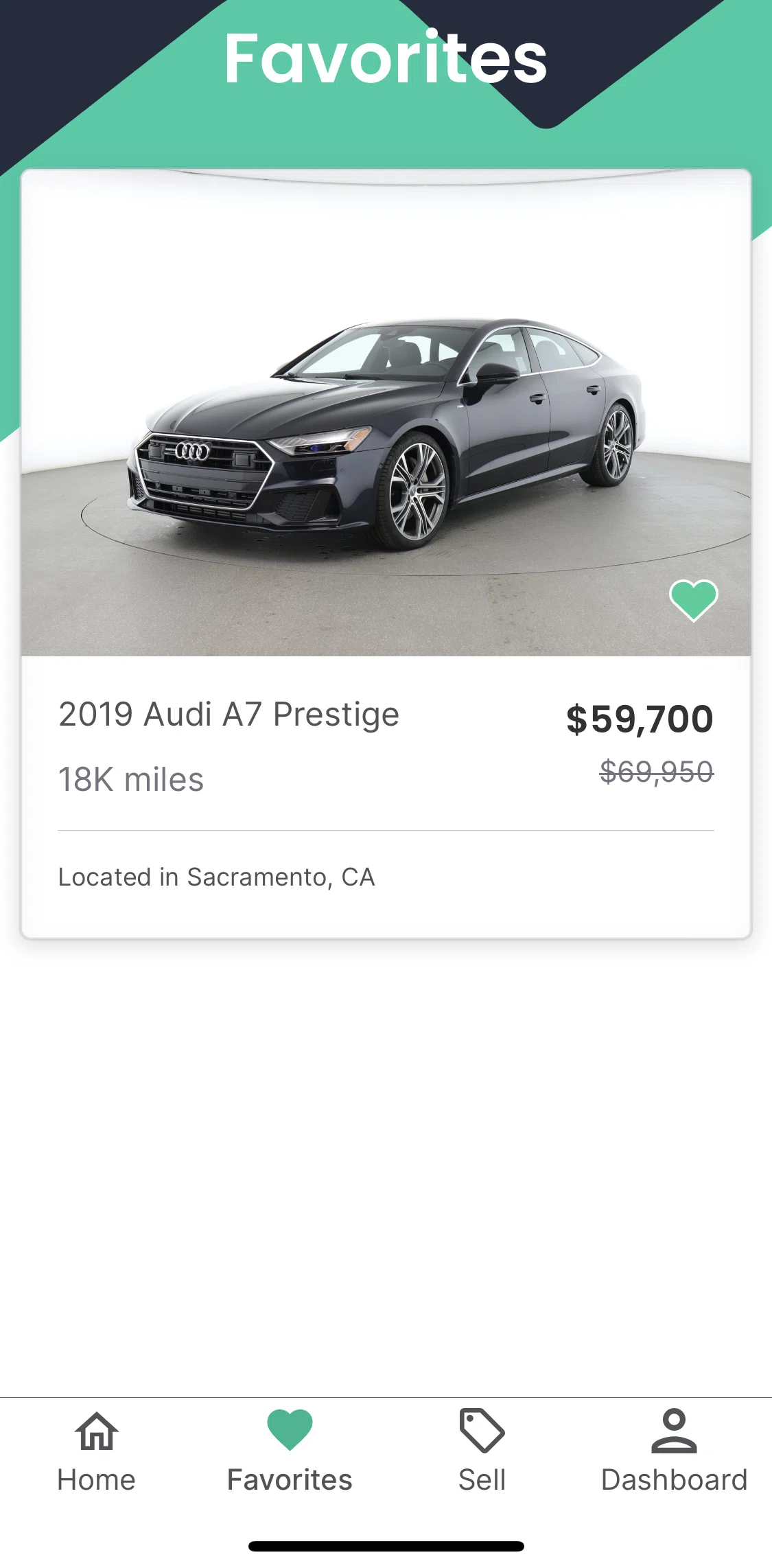 Shift Screen screen in the Favorites flow