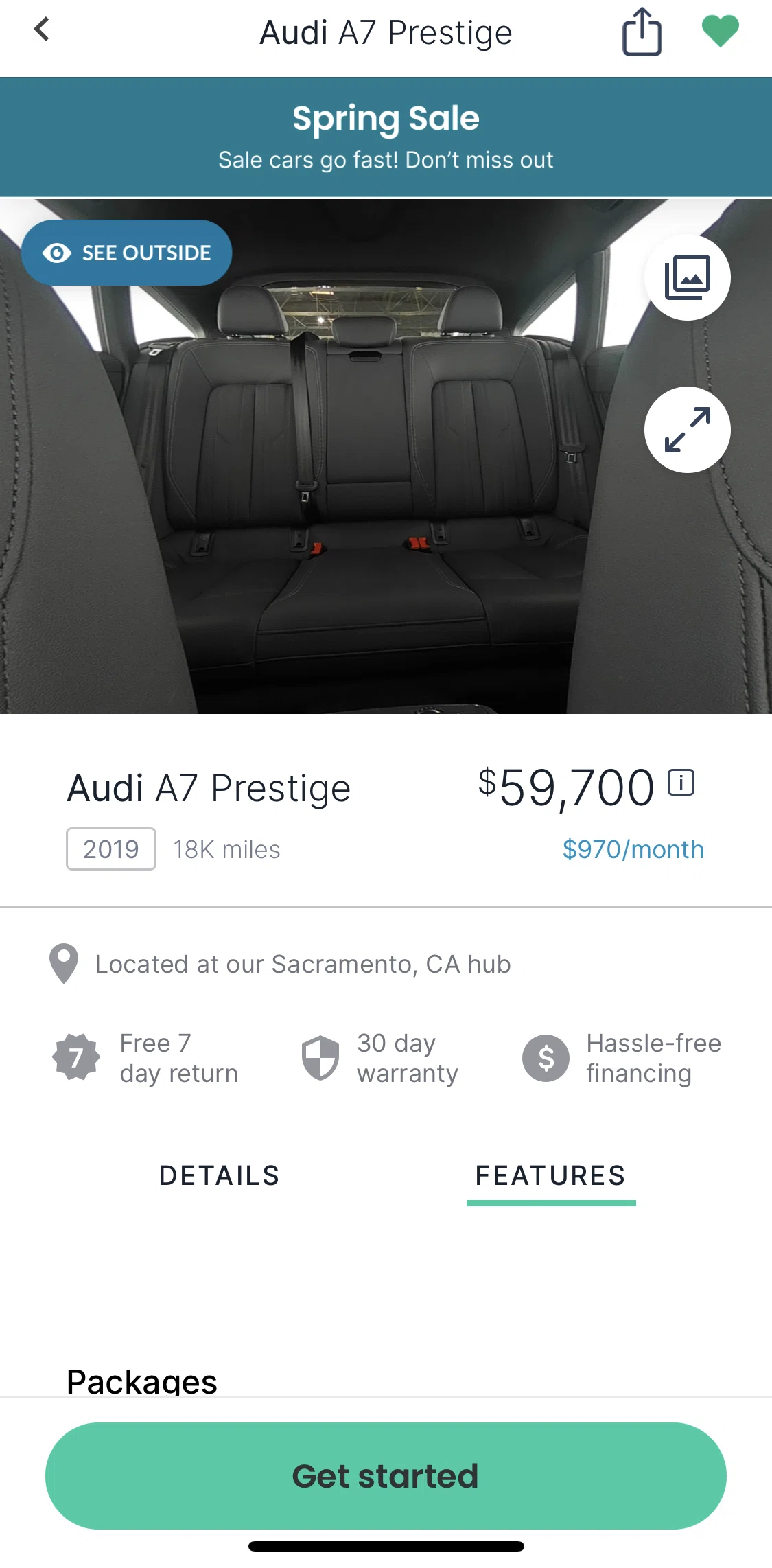 Shift Screen screen in the Sharing a car flow