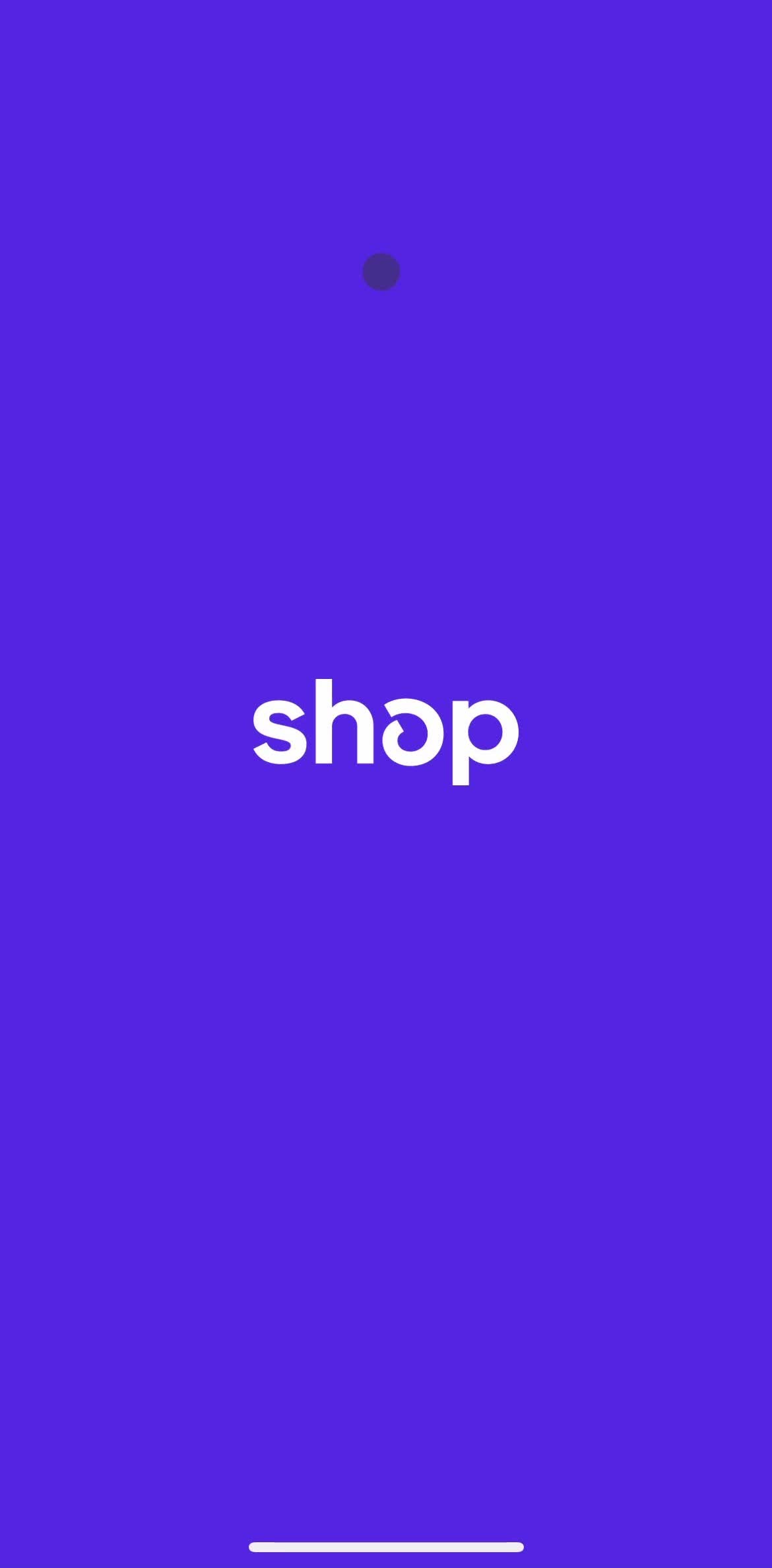 Shop Splash screen screen in the Onboarding flow