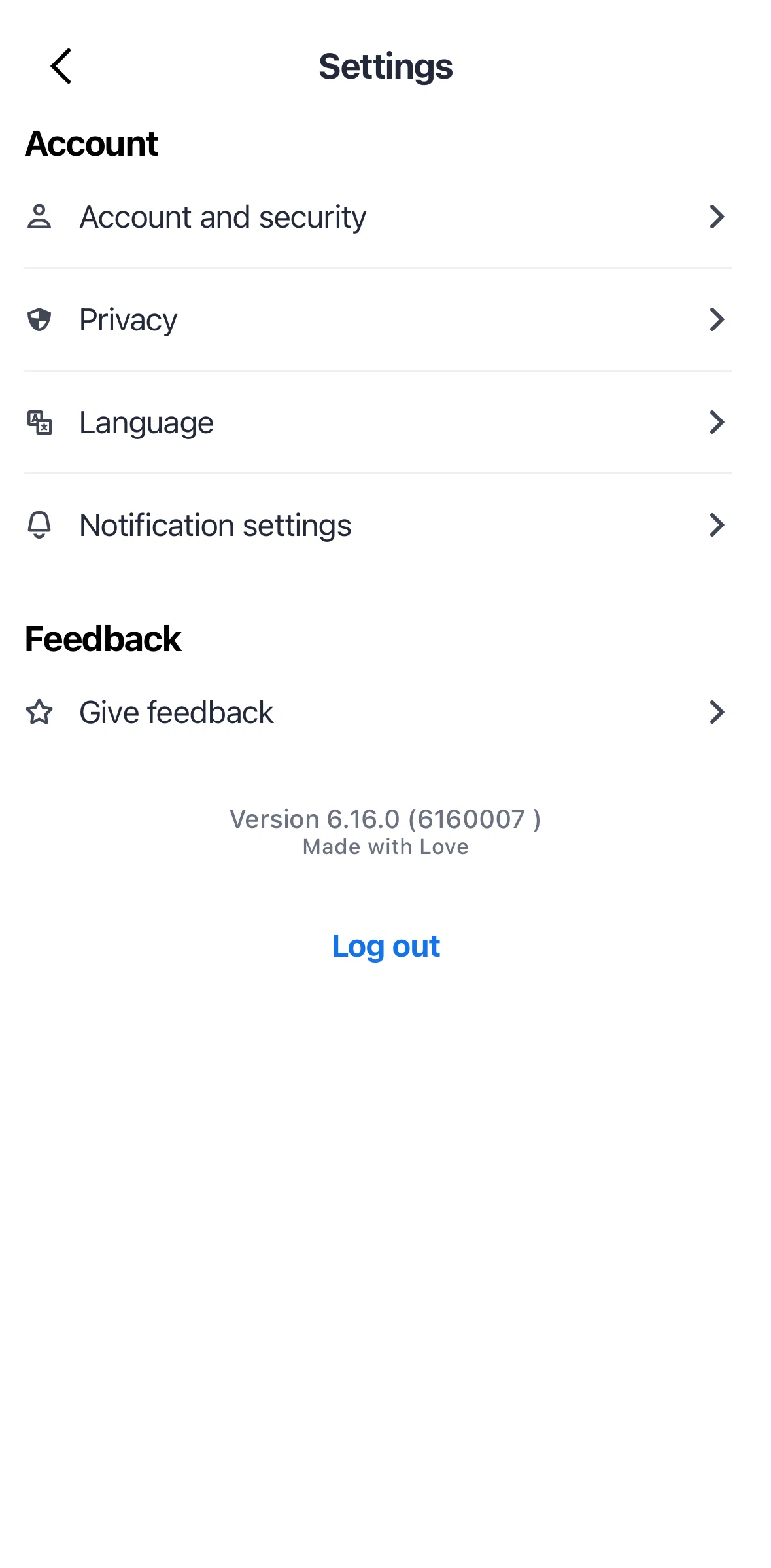 ShopBack Screen screen in the Account and security flow