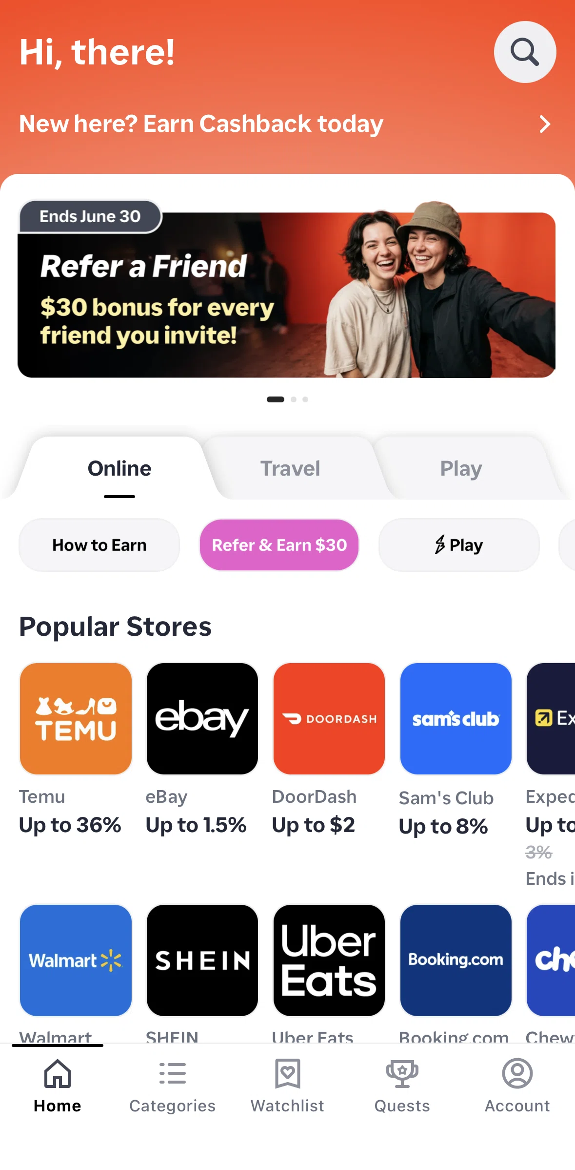 ShopBack Screen screen in the Play flow