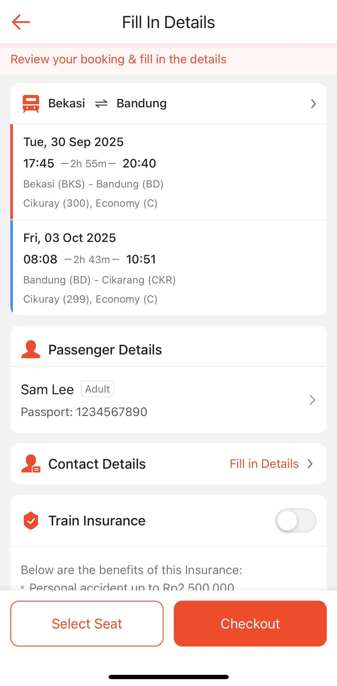 Shopee Screen screen in the Adding a contact detail flow