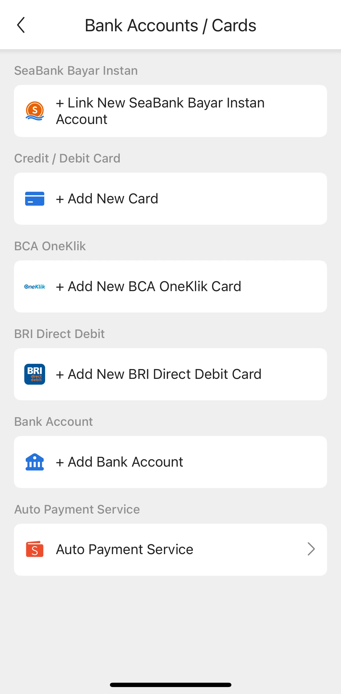 Shopee Screen screen in the Adding a credit card flow