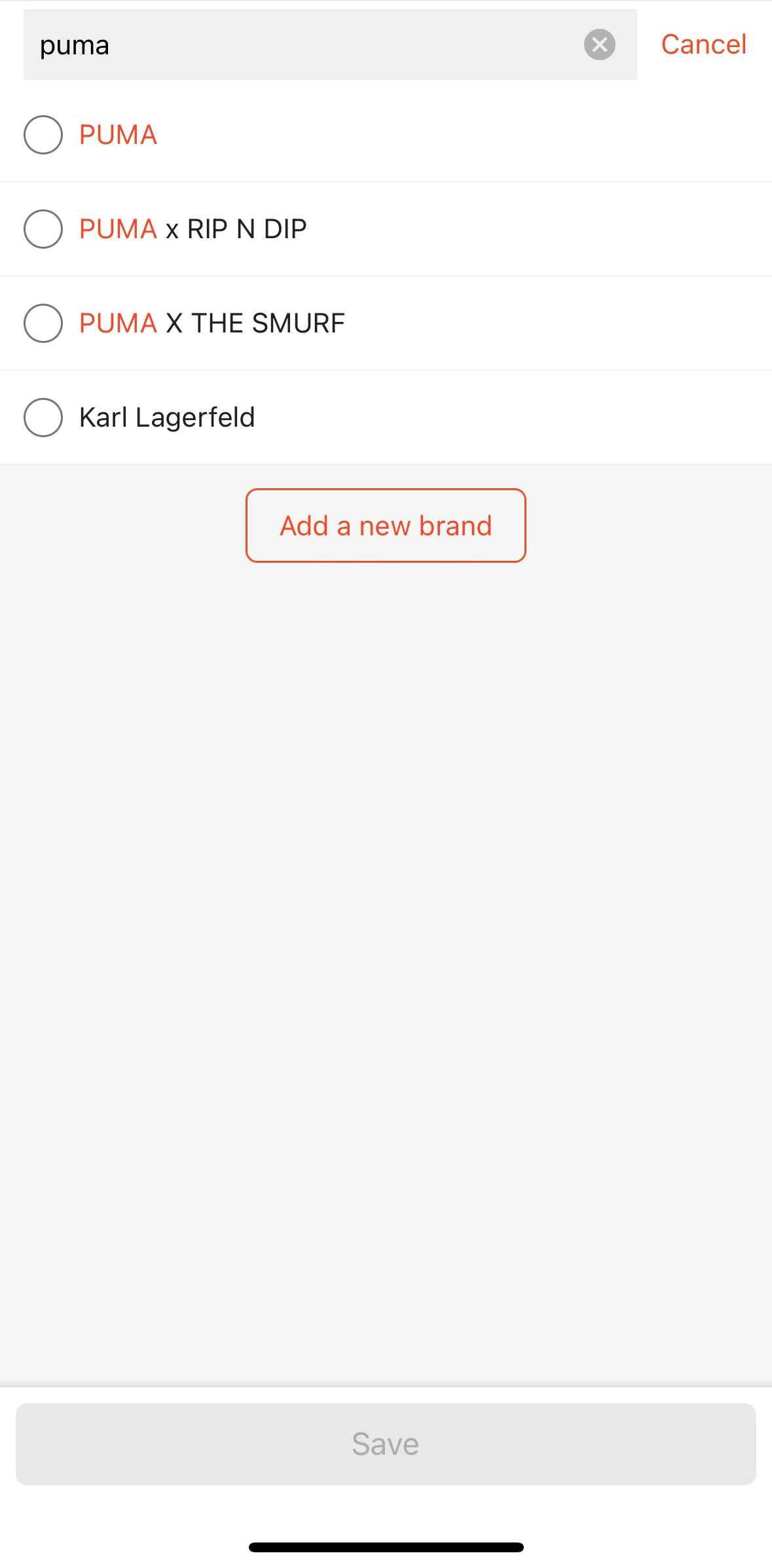 Shopee Screen screen in the Adding a new brand name flow