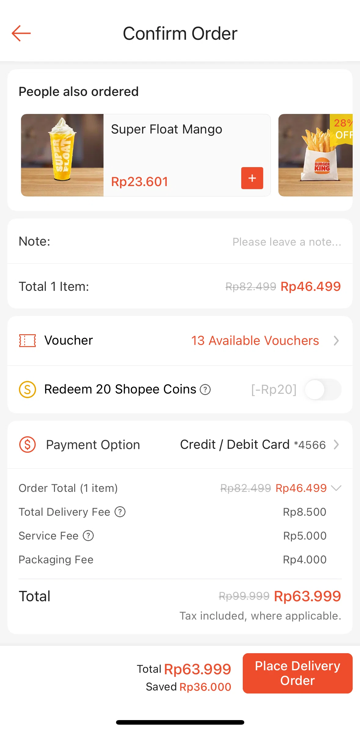 Shopee Screen screen in the Adding a note flow