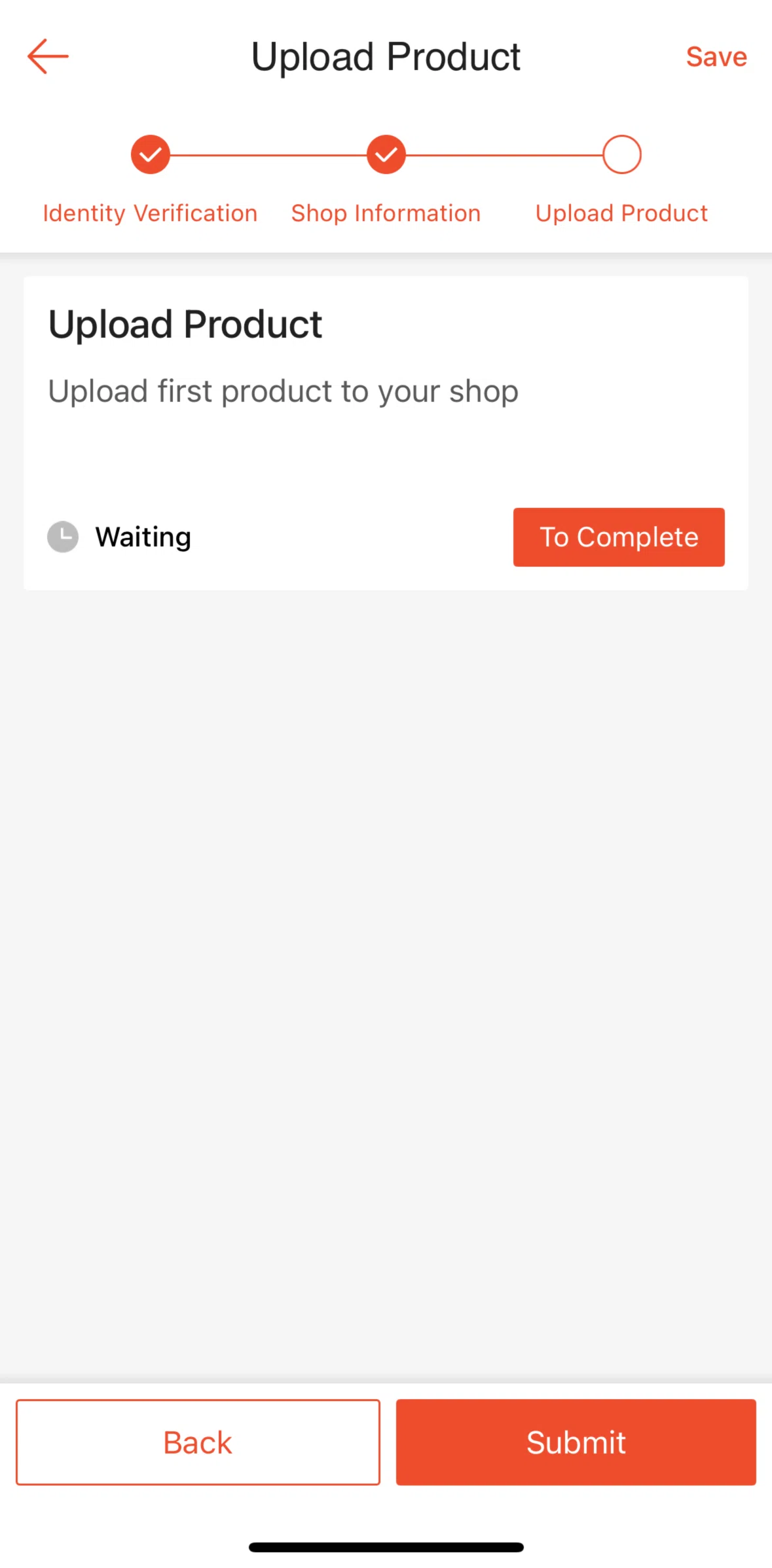 Shopee Screen screen in the Adding a product (Shopee seller) flow